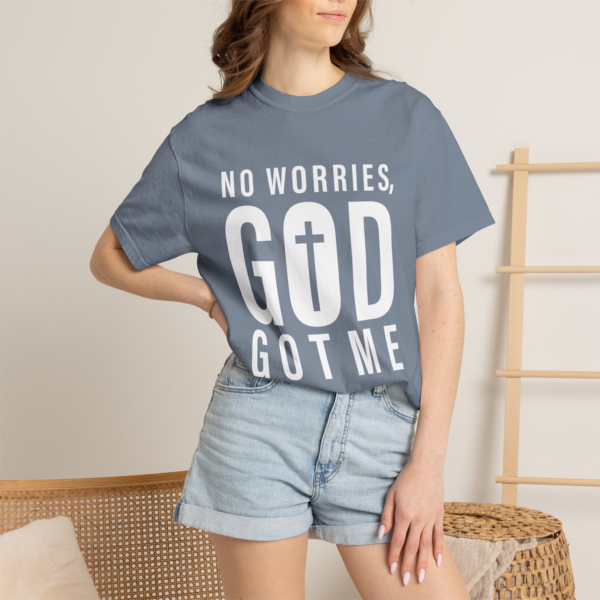 No Worries, God Got Me Unisex Garment-Dyed T-shirt