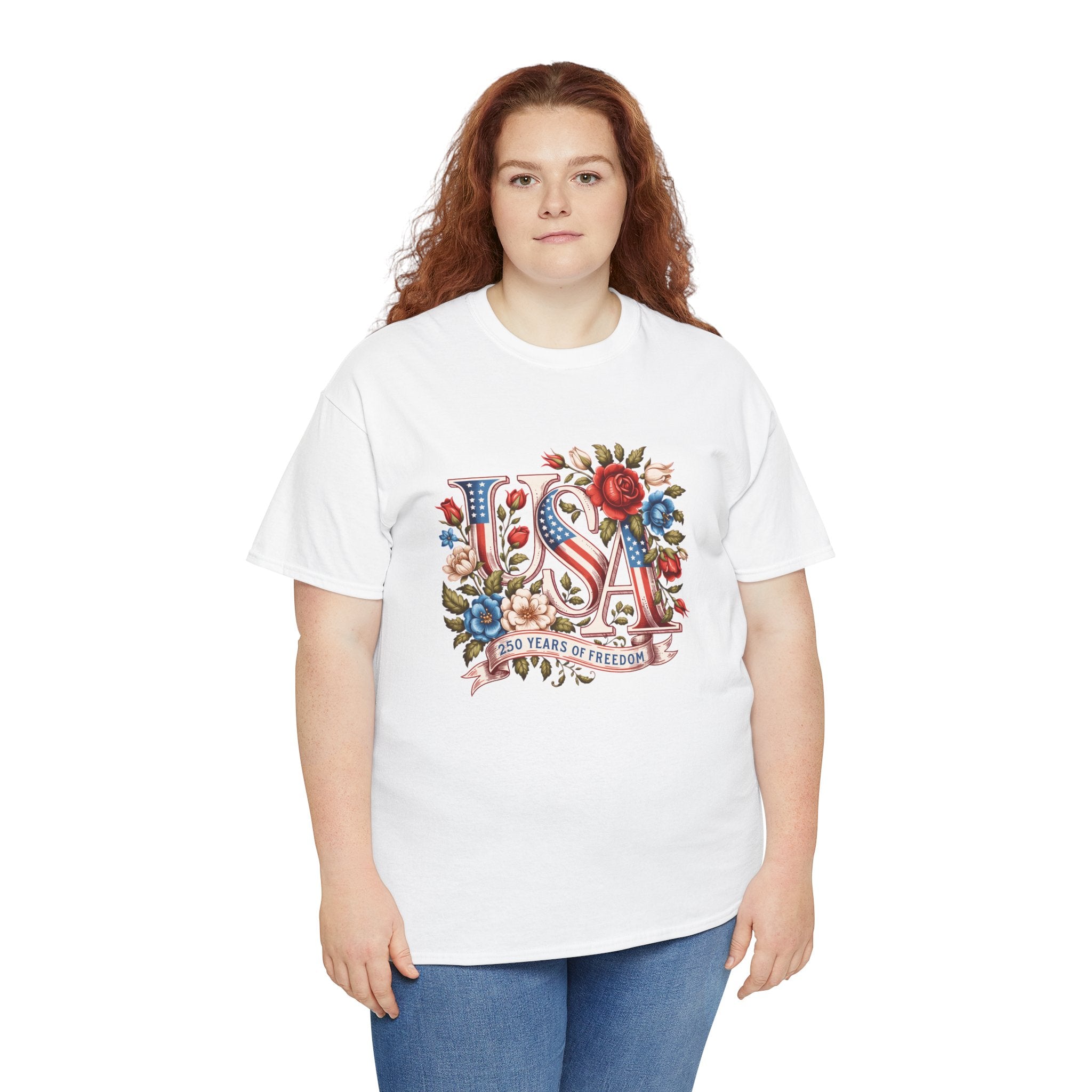 USA Floral 'Land of the Free' T-Shirt