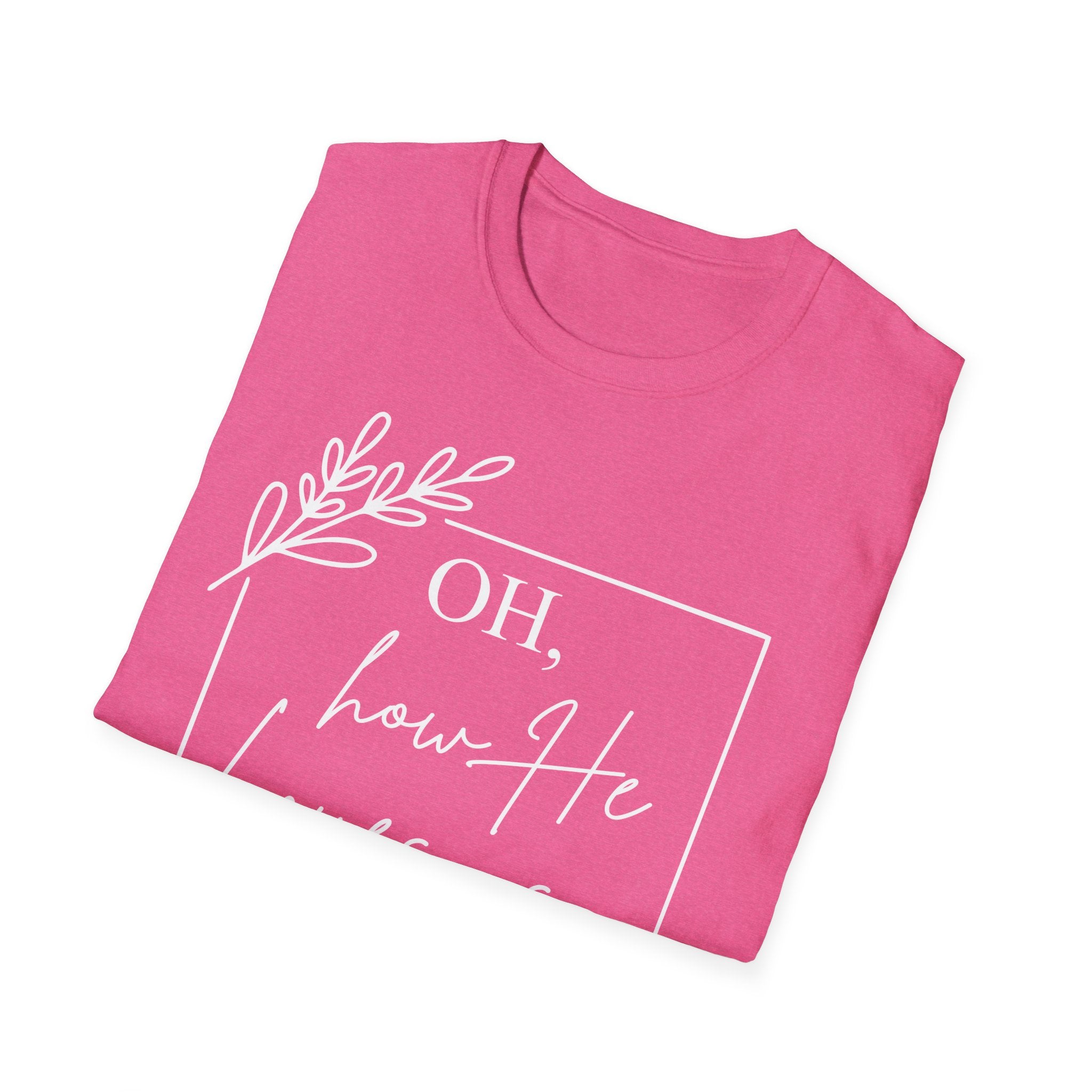 Oh How He Loves Us T-Shirt | 1 John 4:10 | Unisex Softstyle Christian T-shirt