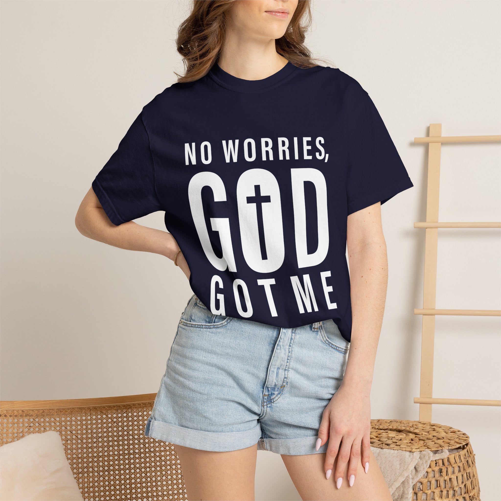 No Worries, God Got Me Unisex Garment-Dyed T-shirt