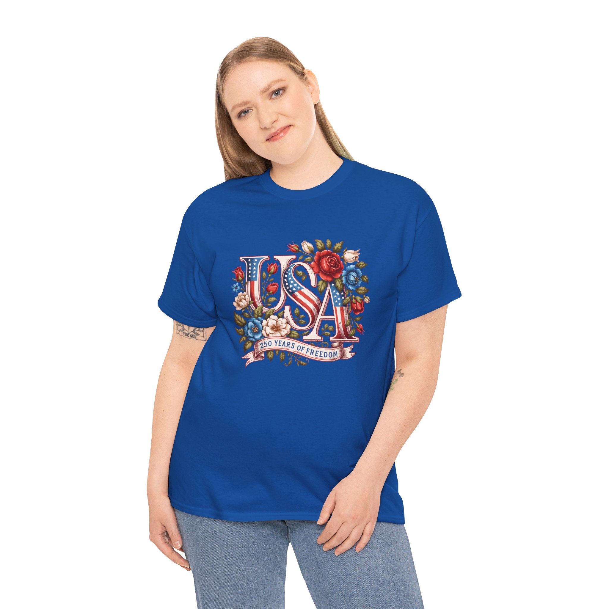 USA Floral 'Land of the Free' T-Shirt