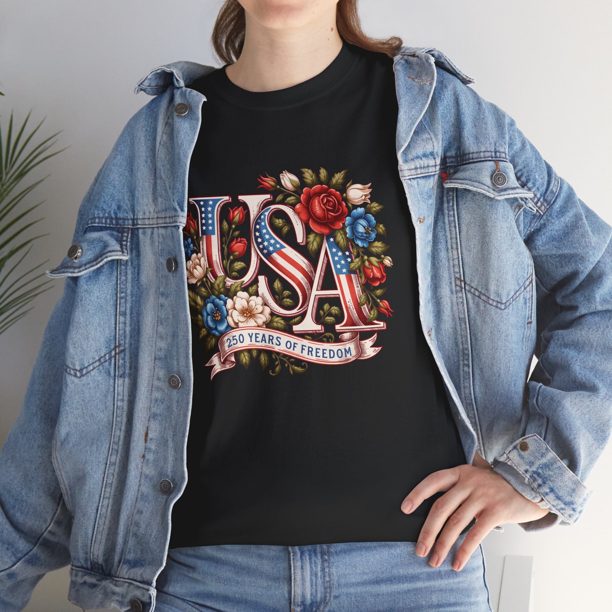 USA Floral 'Land of the Free' T-Shirt