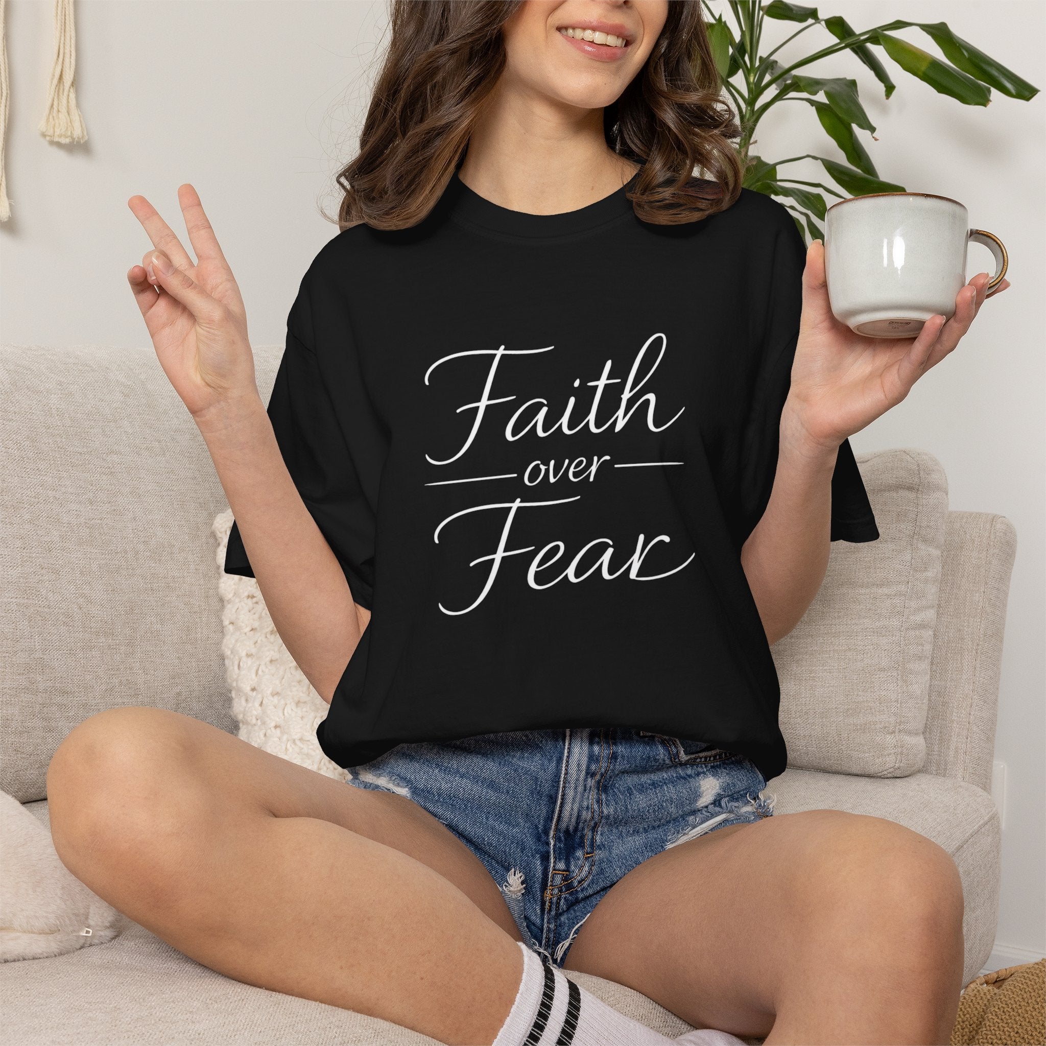 Faith Over Fear T-shirt | Inspirational Christian Scripture Tee
