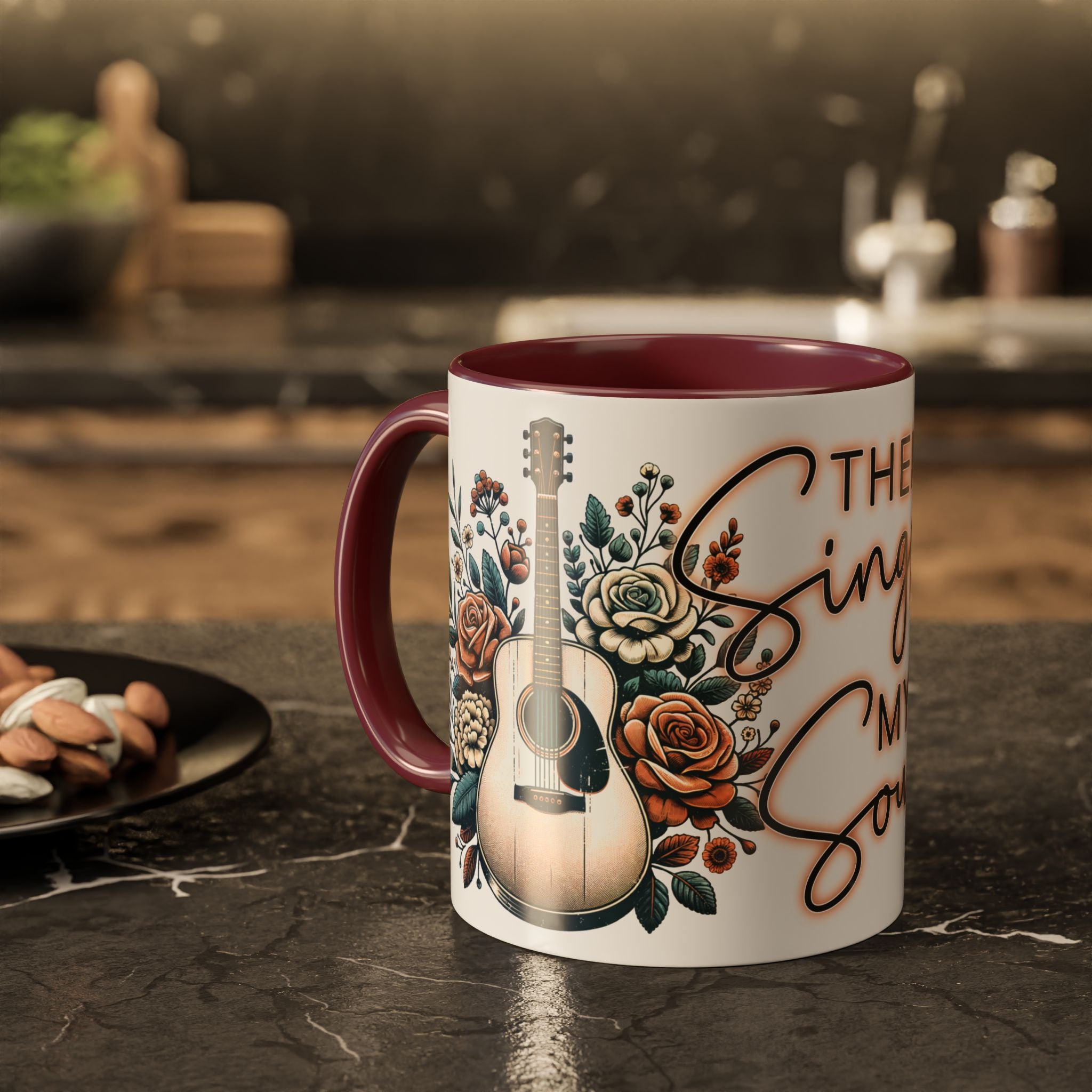 Then Sings My Soul Floral Acoustic Guitar Mug (11oz)