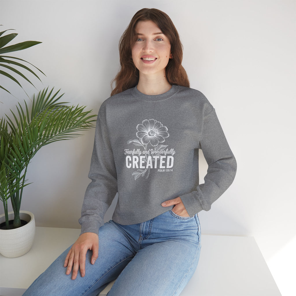 Fearfully and Wonderfully Created Psalm 139:14 Crewneck Sweatshirt