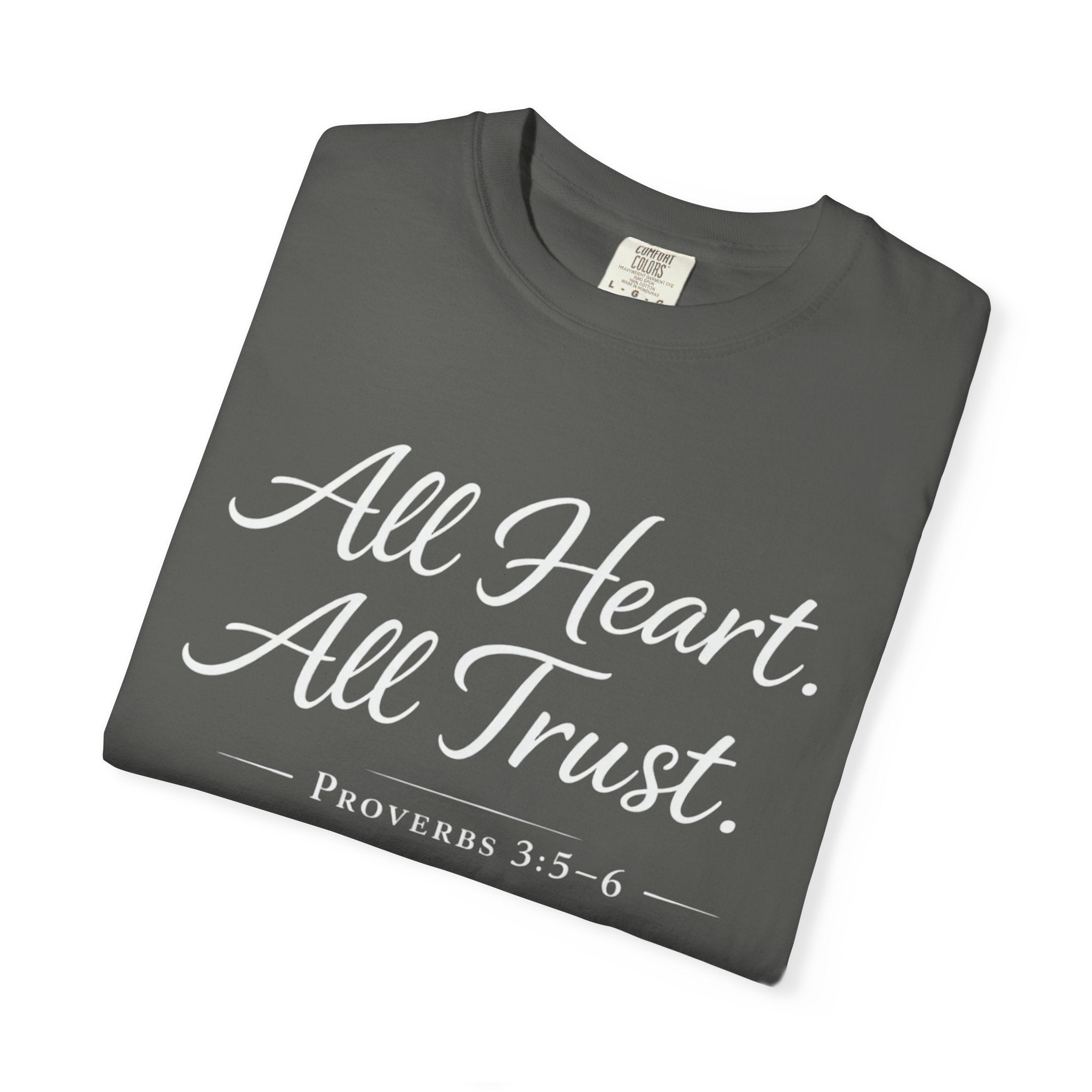 All Heart All Trust Proverbs 3:5–6 Comfort Colours Tee