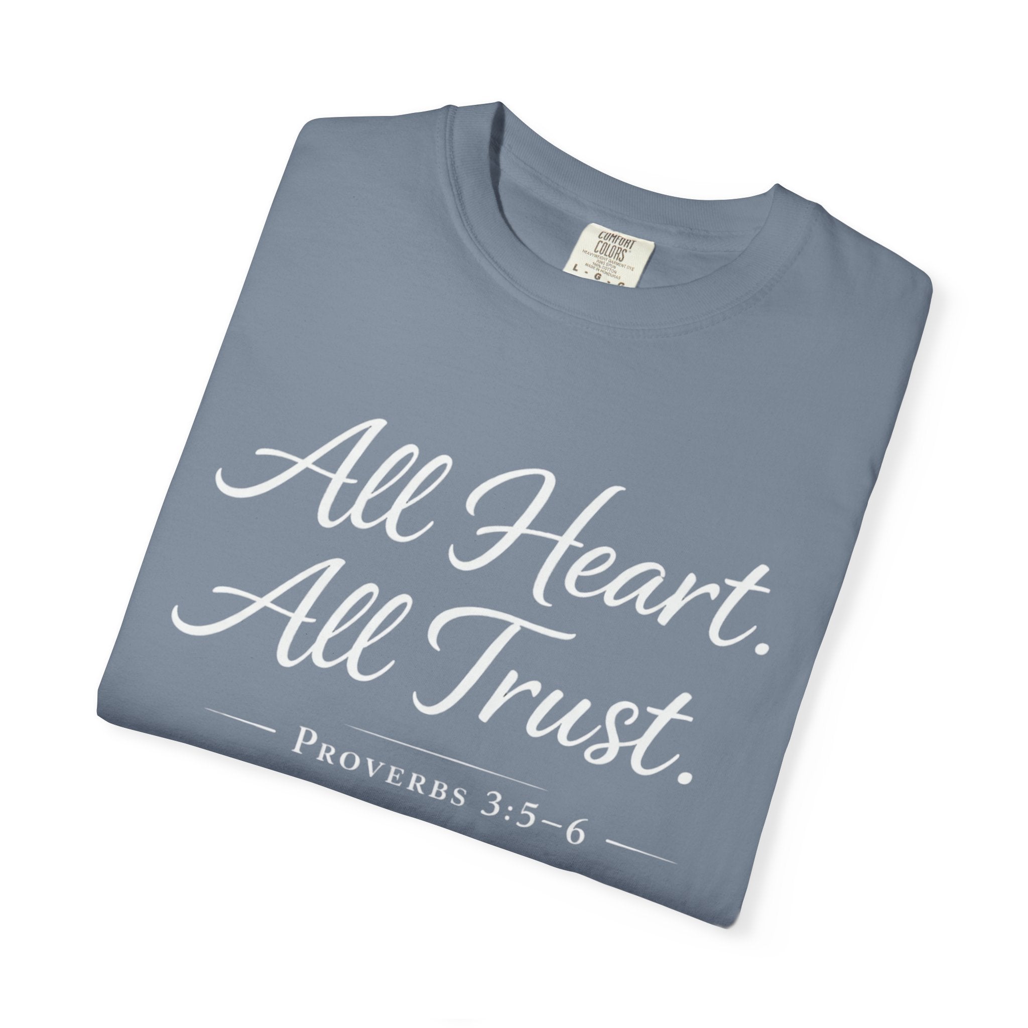 All Heart All Trust Proverbs 3:5–6 Comfort Colours Tee