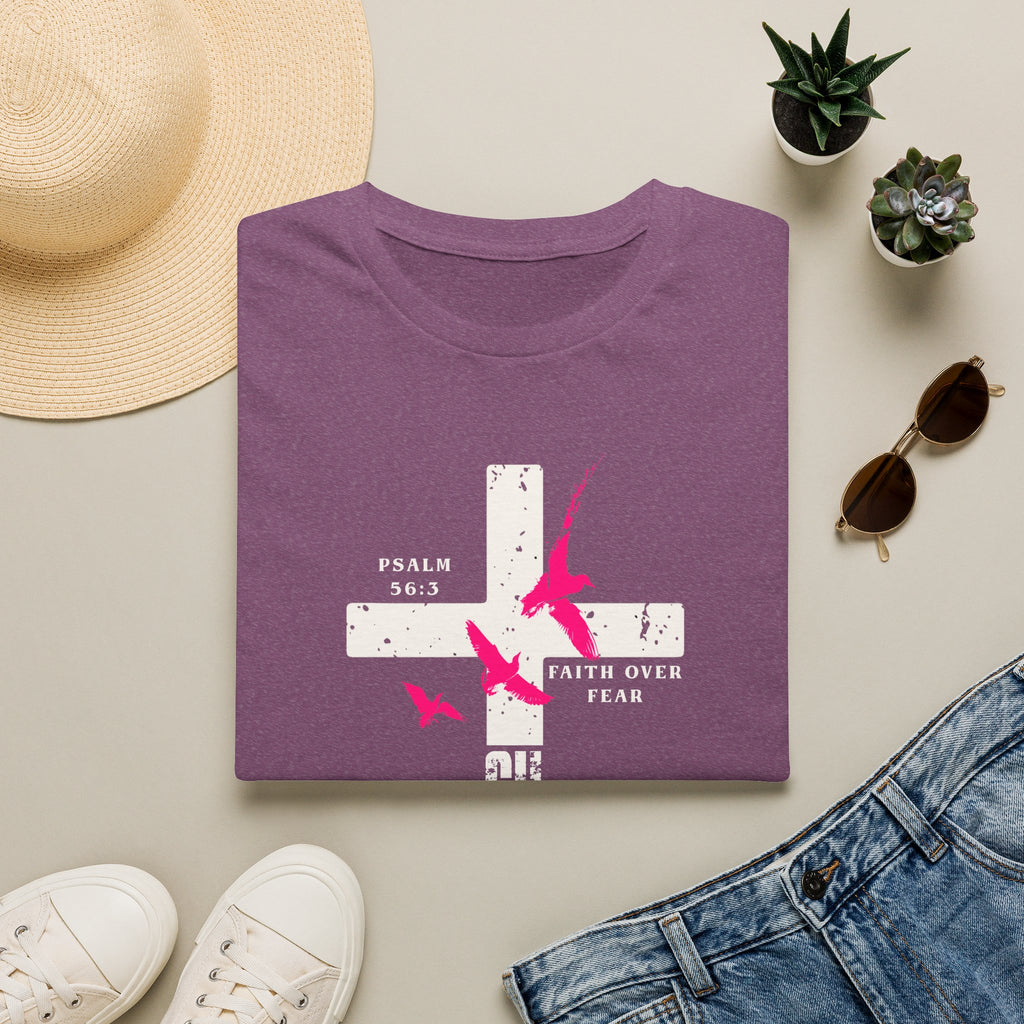 Faith Over Fear Cross T‑Shirt - Psalm 56:3