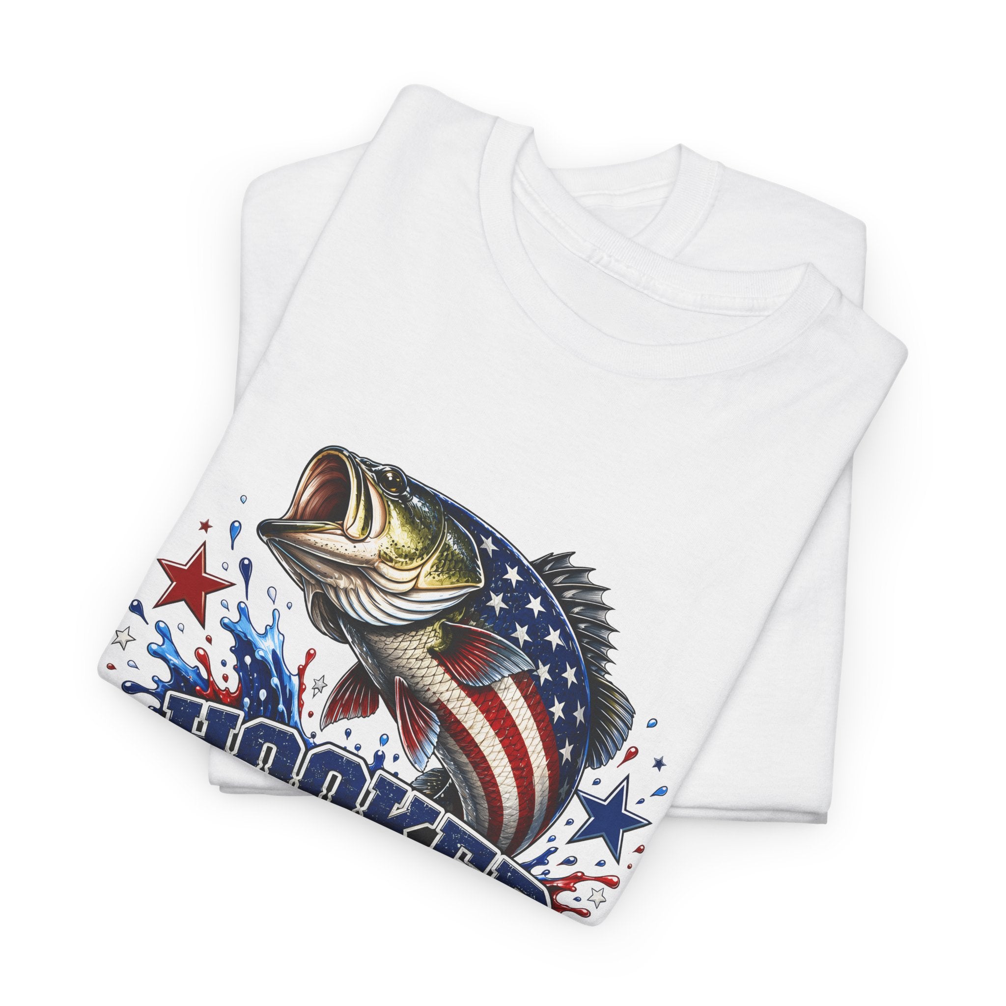Hooked on Freedom Fishing T-Shirt — Patriotic Bass Graphic Tee