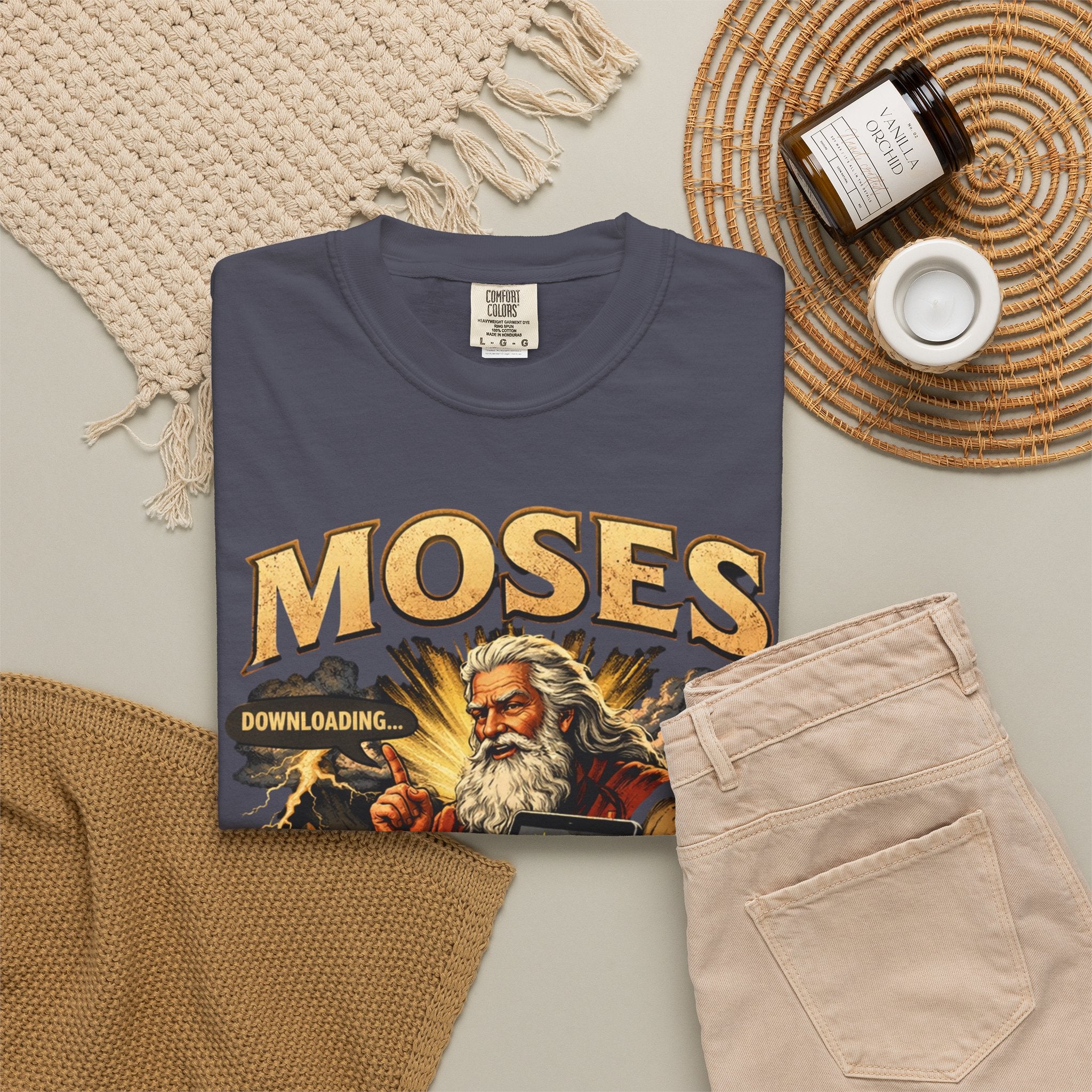 Moses The First Man With a Tablet Comfort Colours Tee
