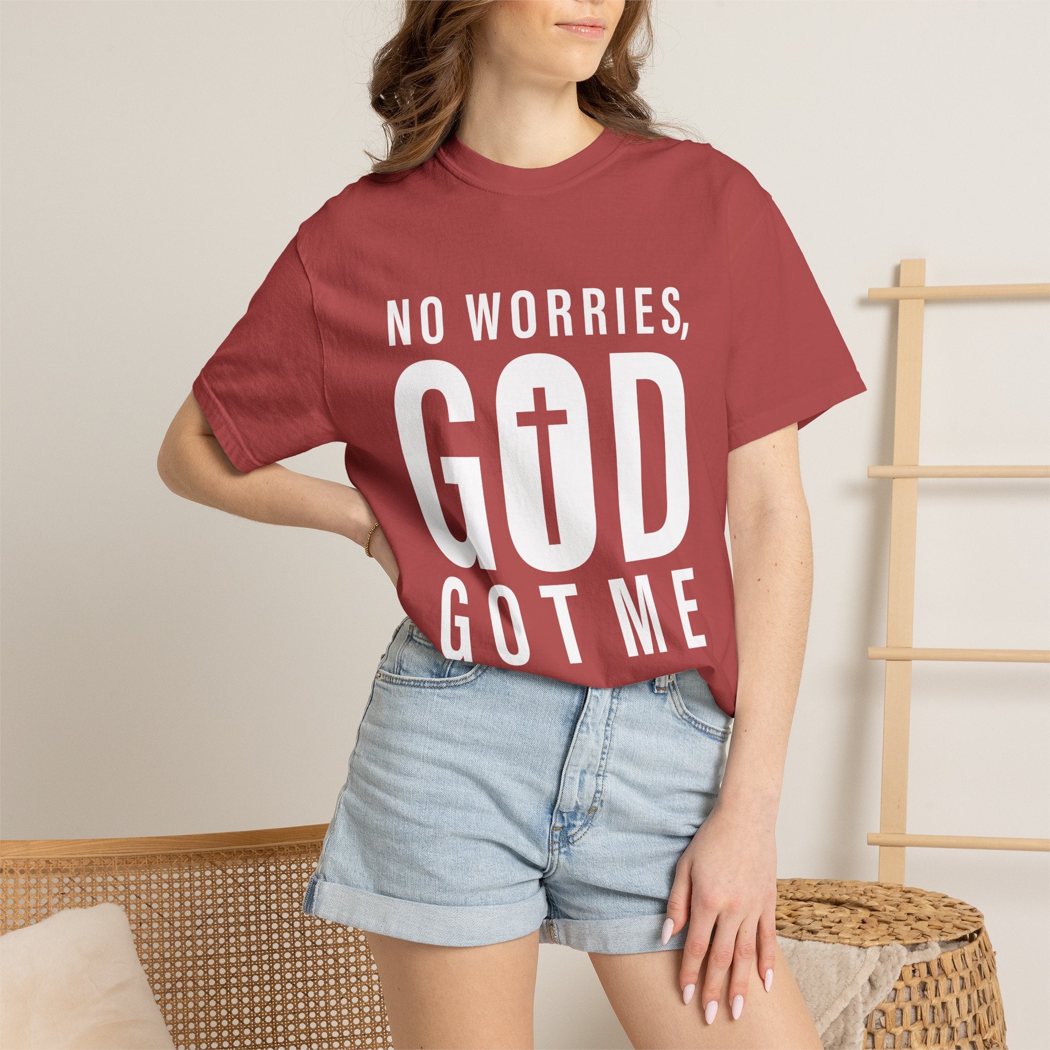 No Worries, God Got Me Unisex Garment-Dyed T-shirt