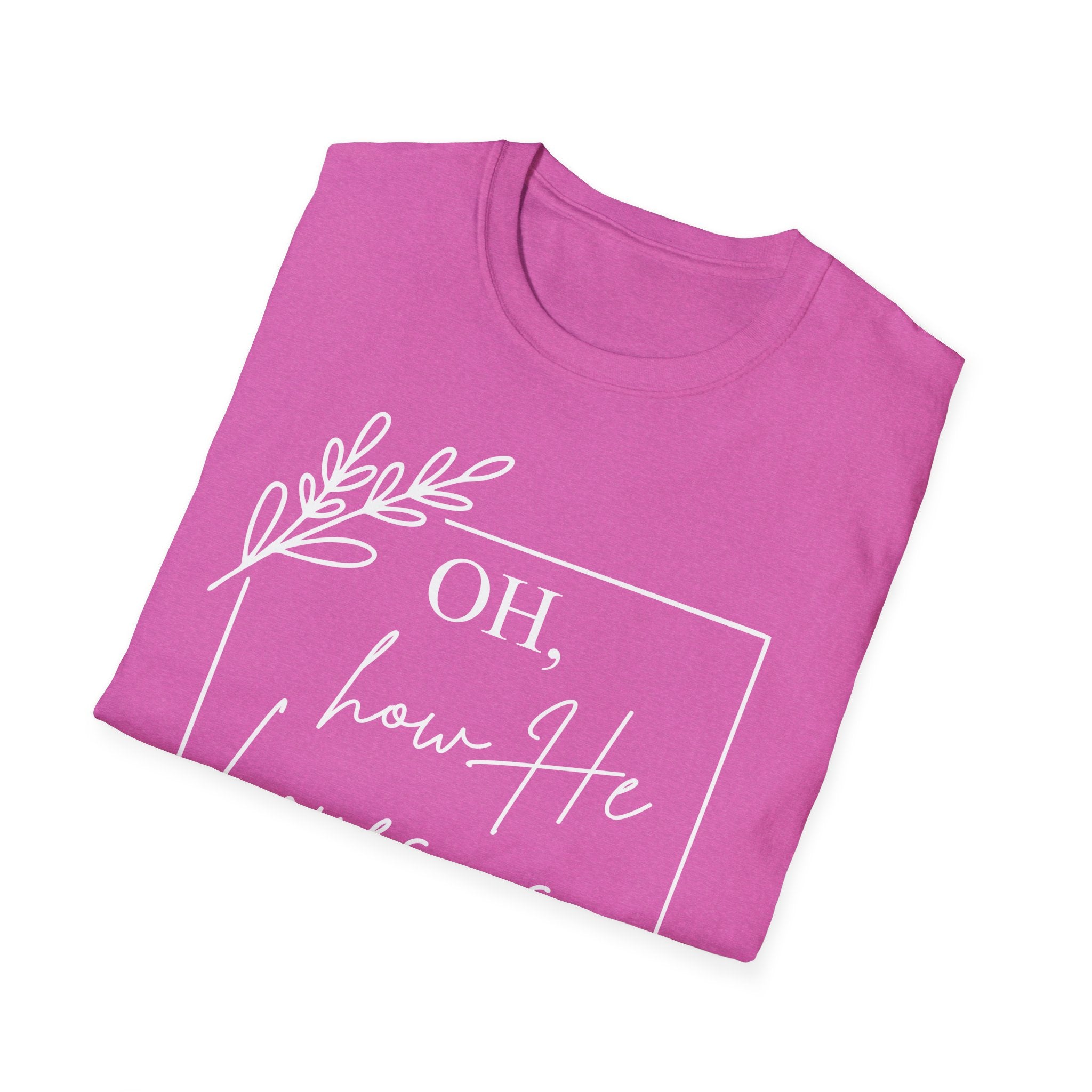Oh How He Loves Us T-Shirt | 1 John 4:10 | Unisex Softstyle Christian T-shirt