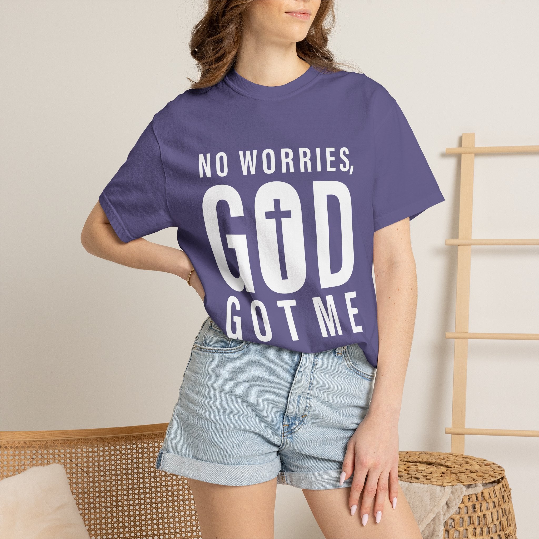 No Worries, God Got Me Unisex Garment-Dyed T-shirt