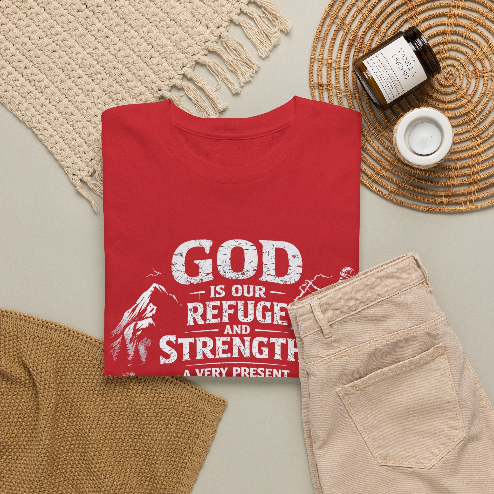 Psalm 46:1 Christian Tee | God Is Our Refuge and Strength Shirt