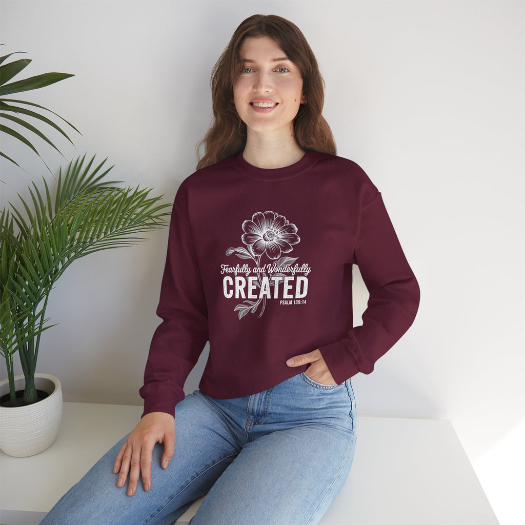 Fearfully and Wonderfully Created Psalm 139:14 Crewneck Sweatshirt