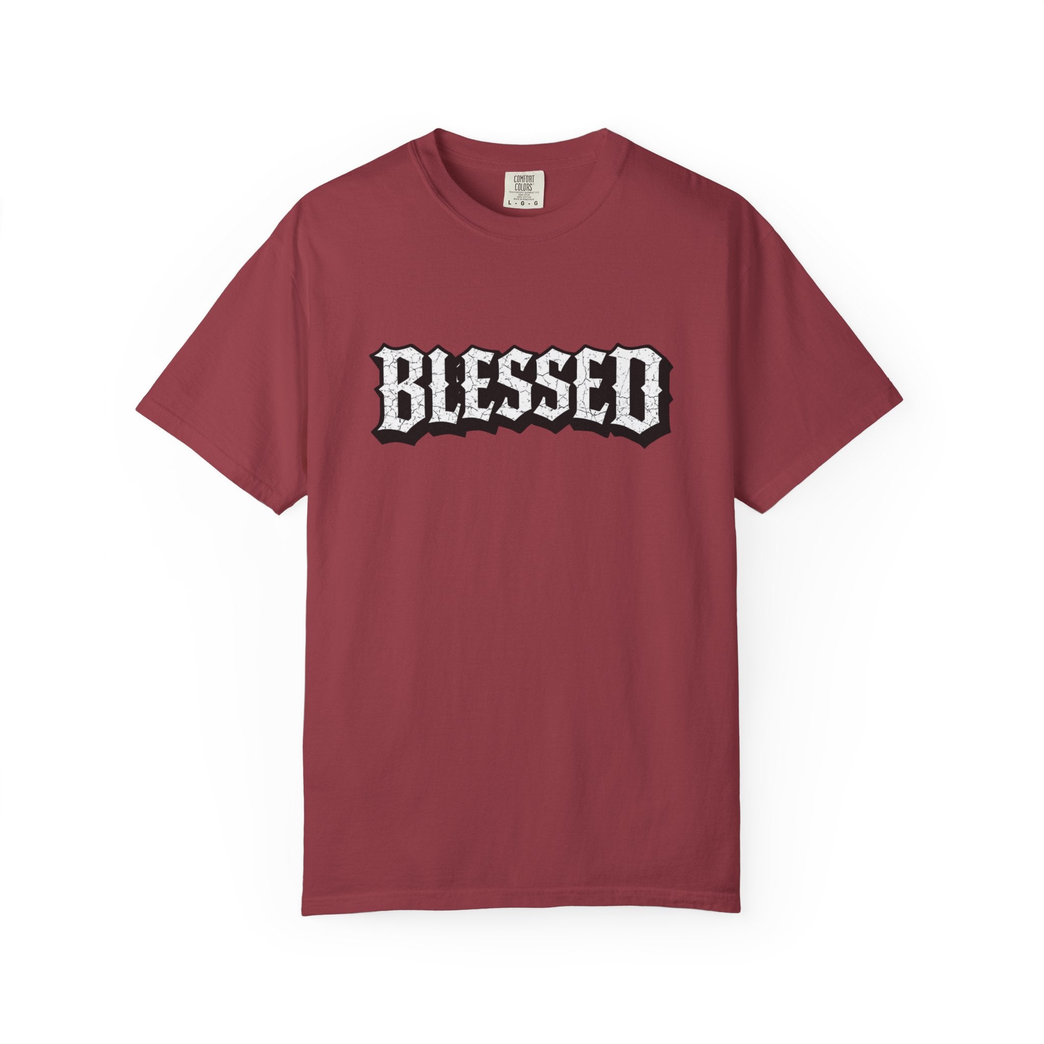 Blessed Script T-shirt | Garment-Dyed Casual Tee | Unisex T-shirt