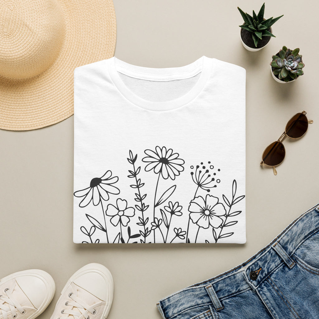 'Growing in Grace' Hand-Drawn Wildflower Tee