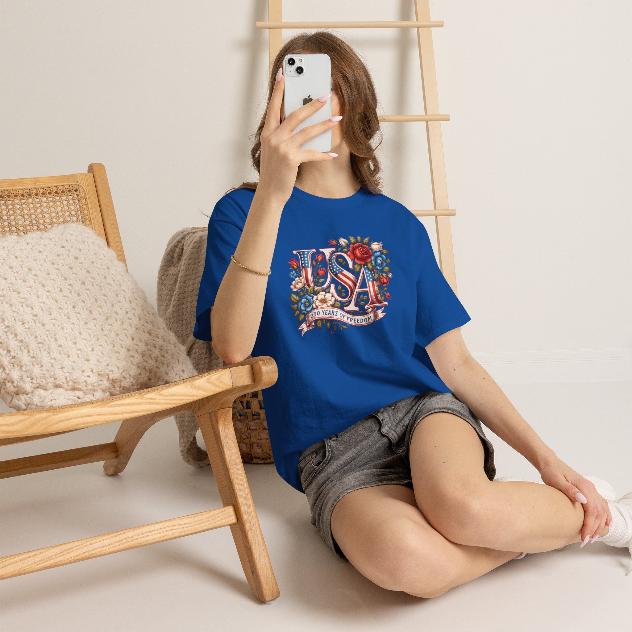 USA Floral 'Land of the Free' T-Shirt
