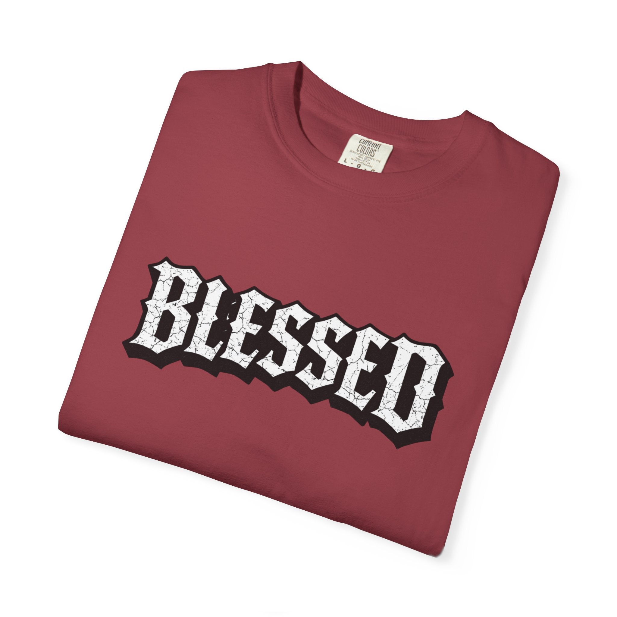 Blessed Script T-shirt | Garment-Dyed Casual Tee | Unisex T-shirt