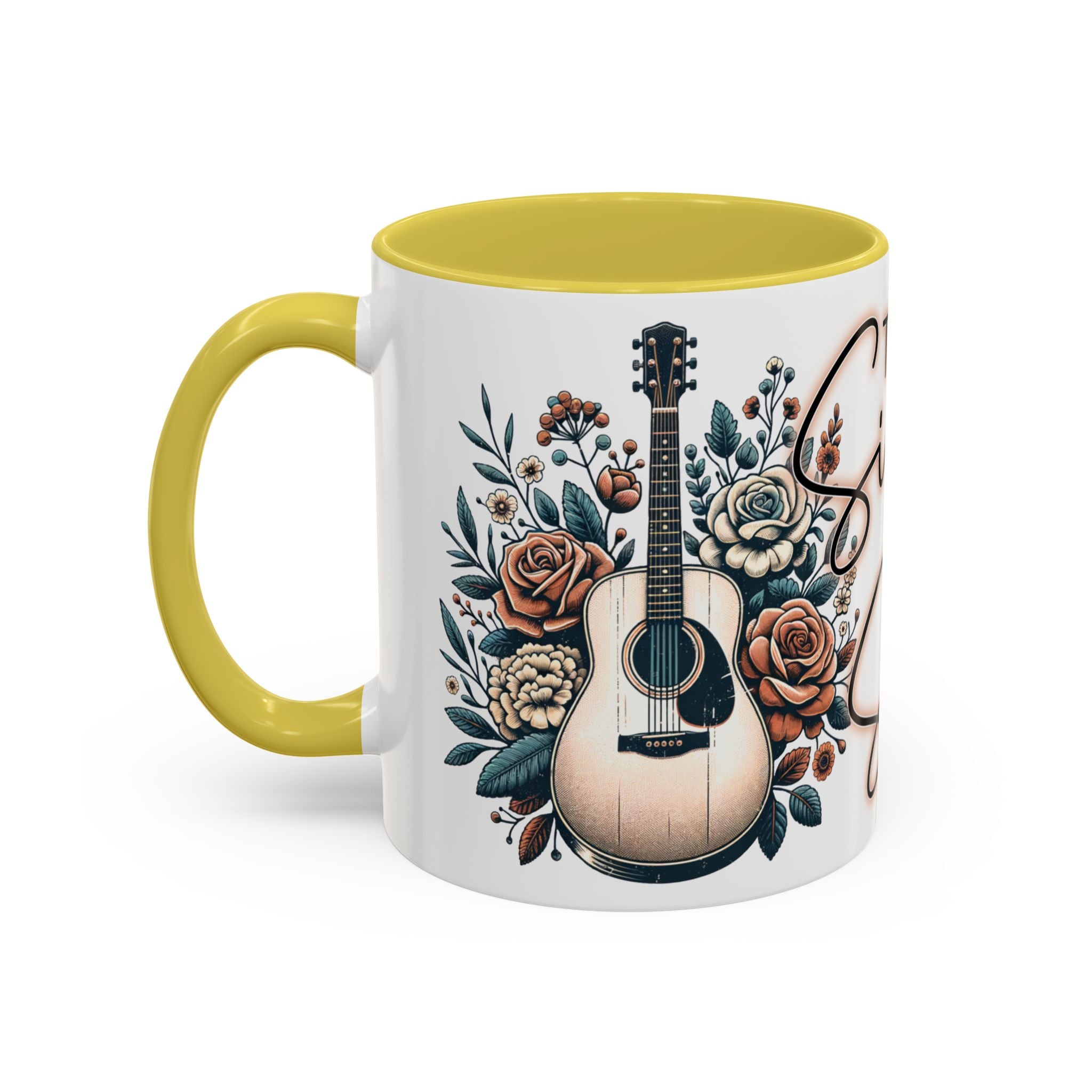 Then Sings My Soul Floral Acoustic Guitar Mug (11oz)