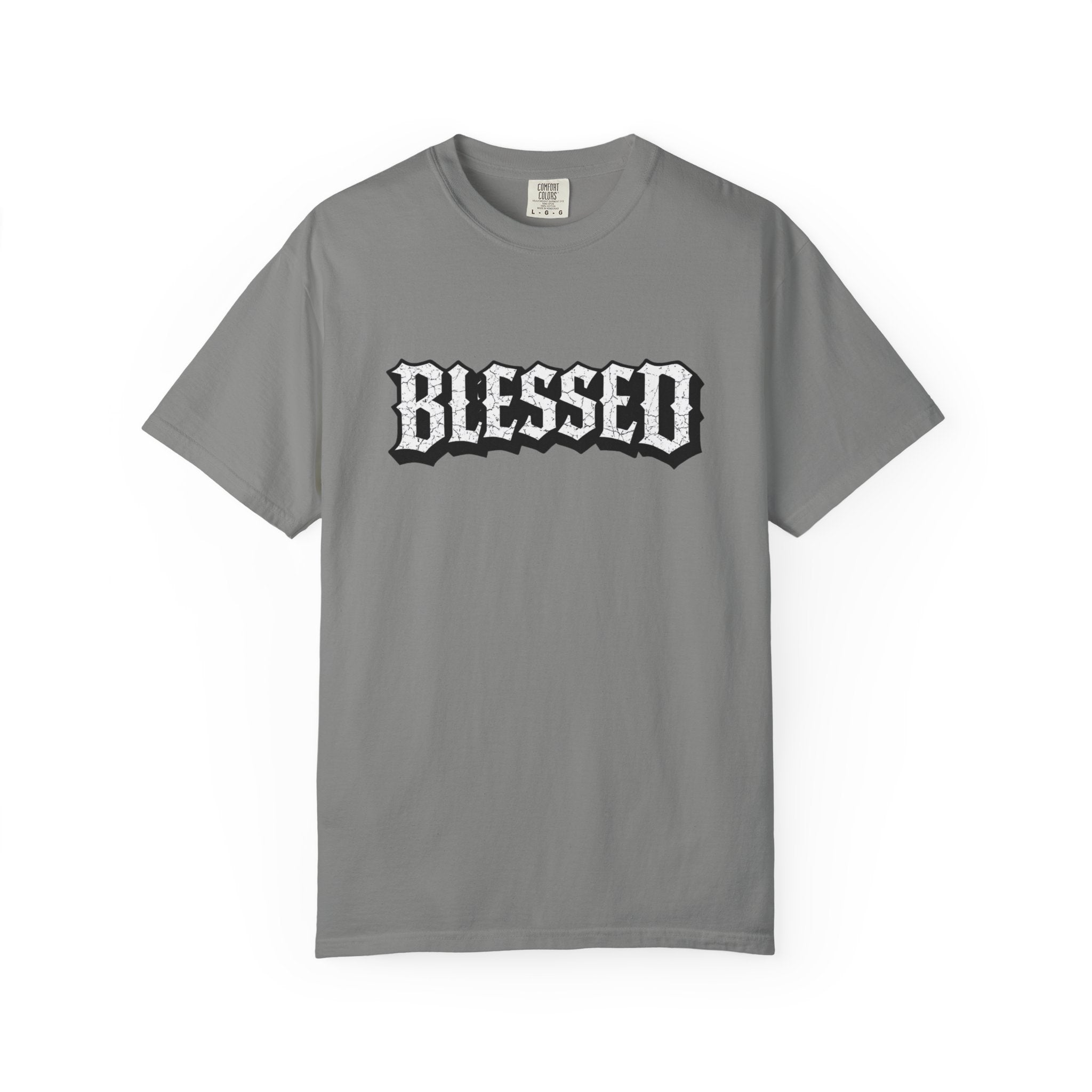 Blessed Script T-shirt | Garment-Dyed Casual Tee | Unisex T-shirt
