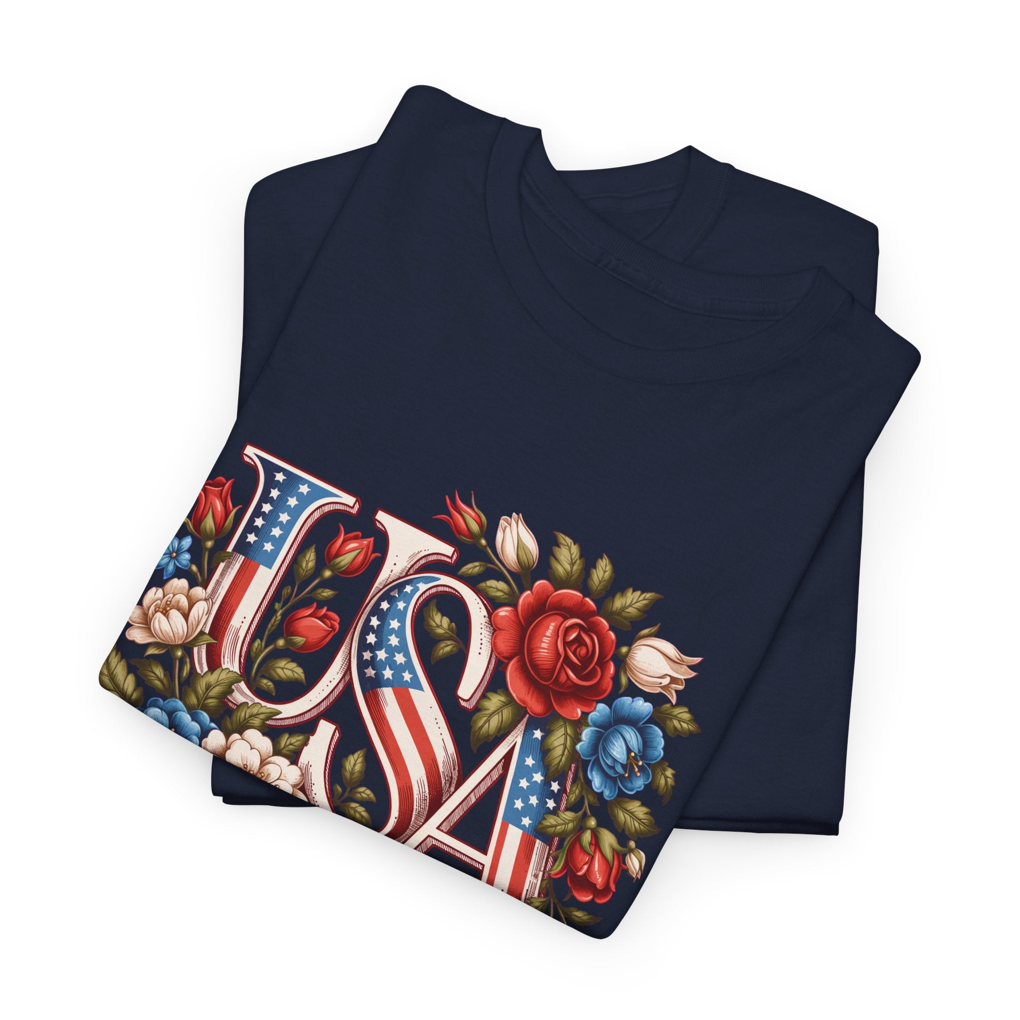 USA Floral 'Land of the Free' T-Shirt