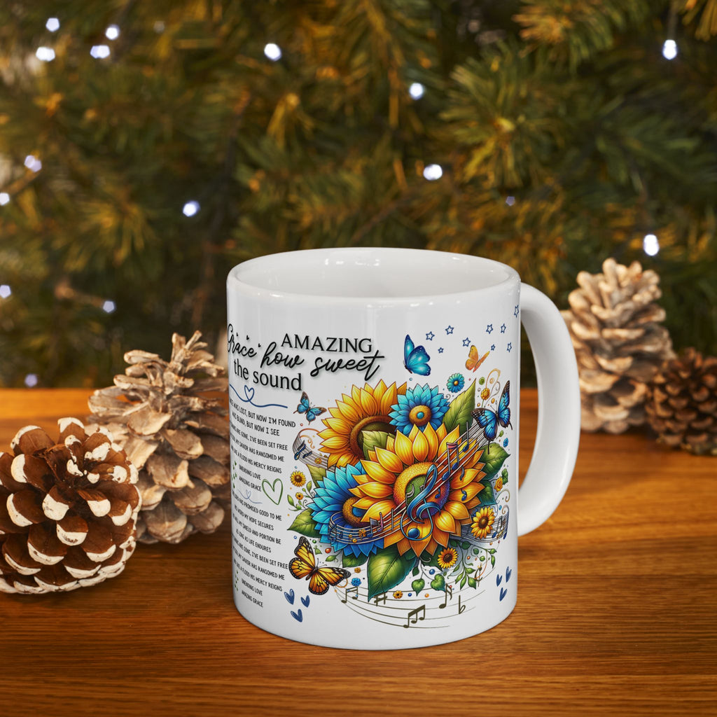 Amazing Grace Sunflower Christian Mug Description: