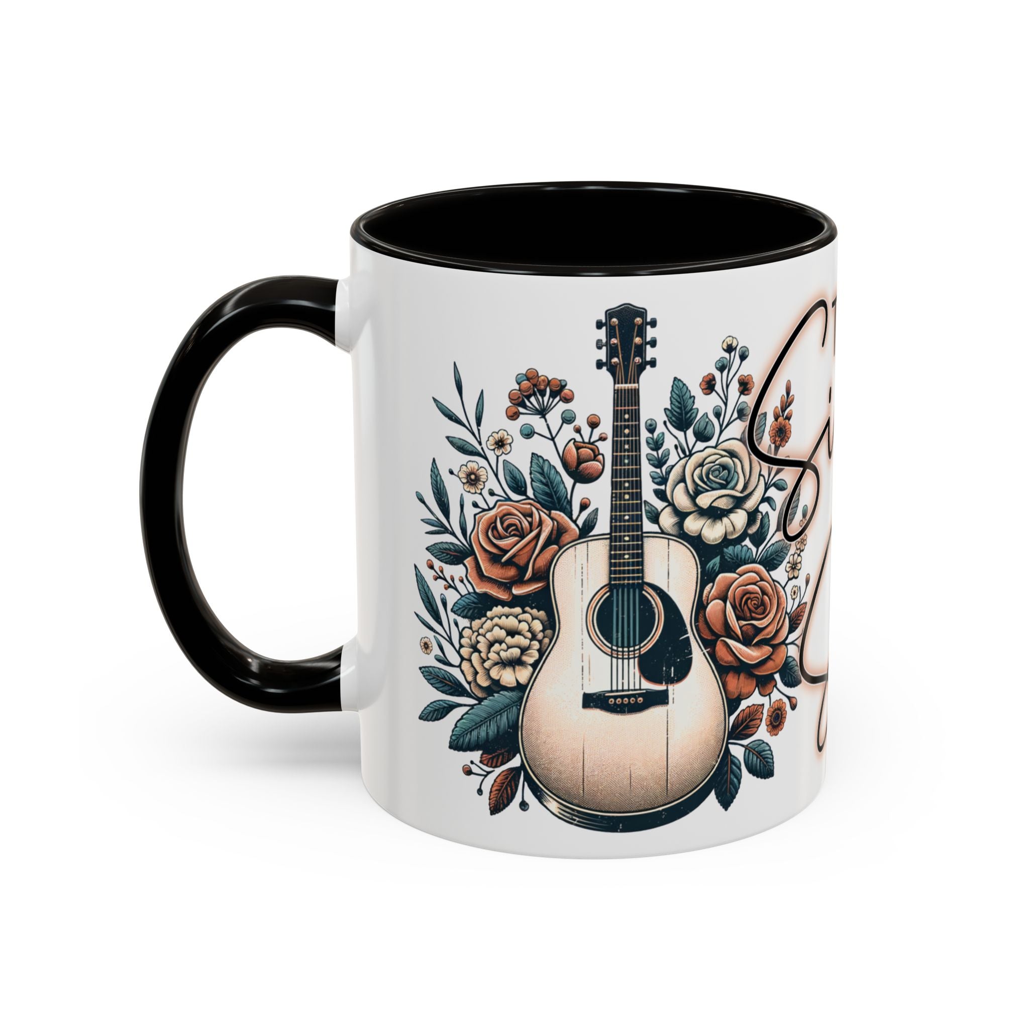 Then Sings My Soul Floral Acoustic Guitar Mug (11oz)
