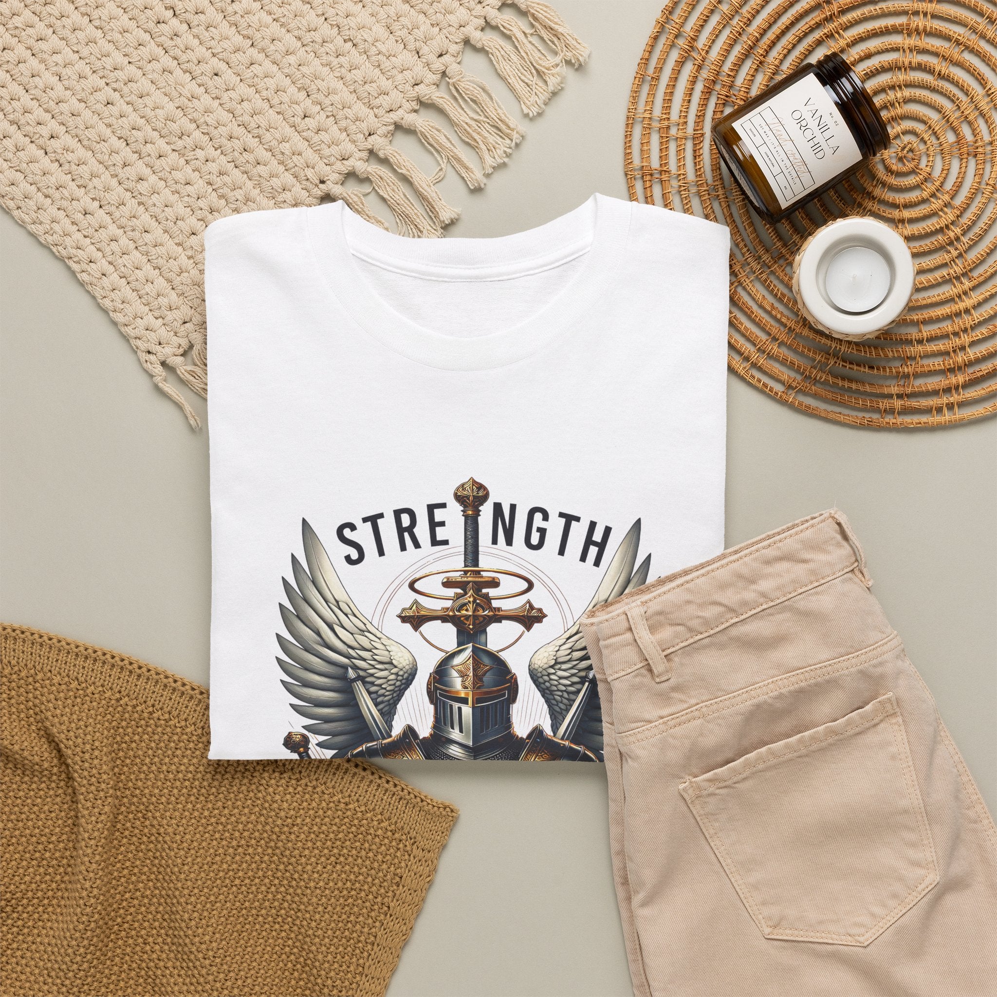 Strength in His Armor Christian Tee