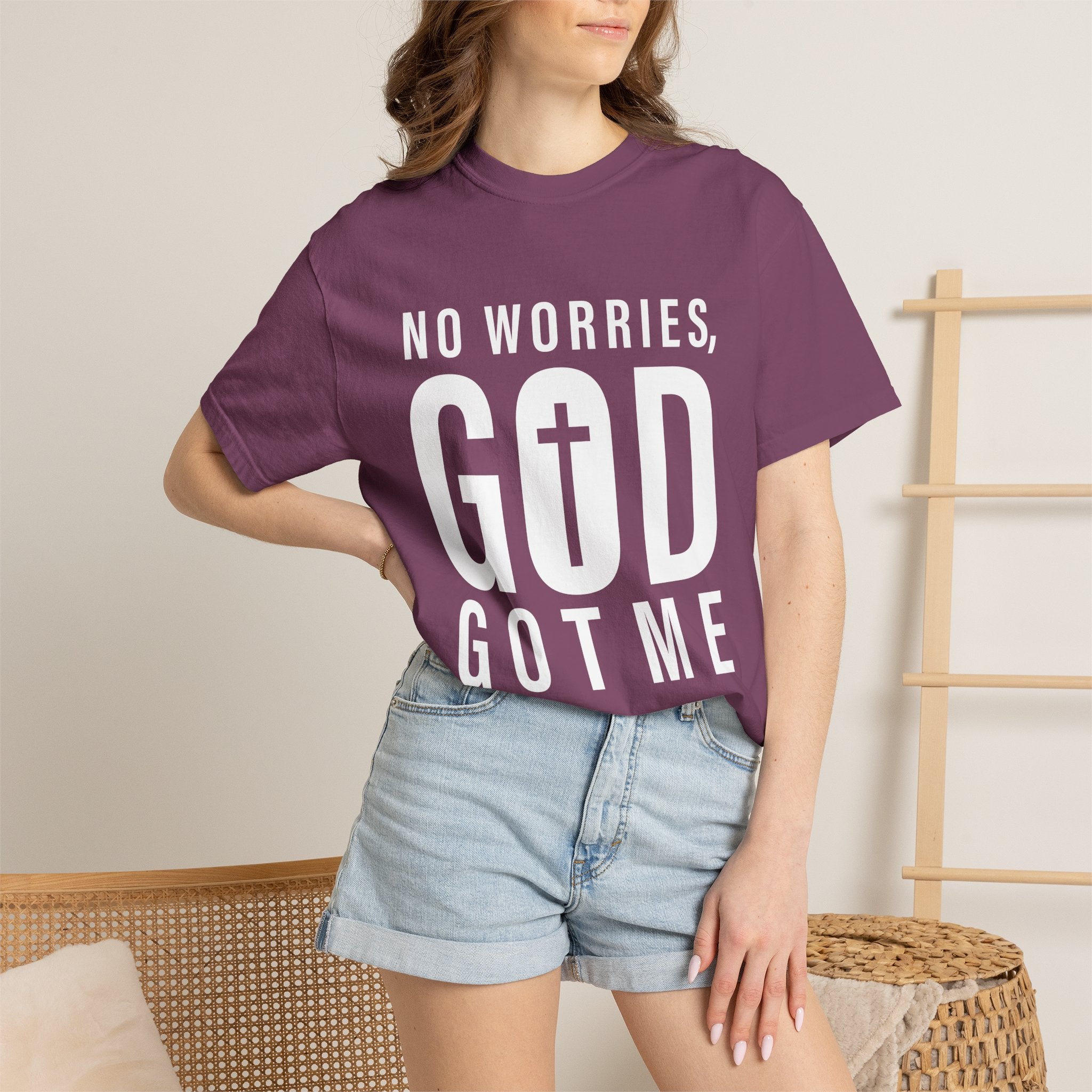 No Worries, God Got Me Unisex Garment-Dyed T-shirt