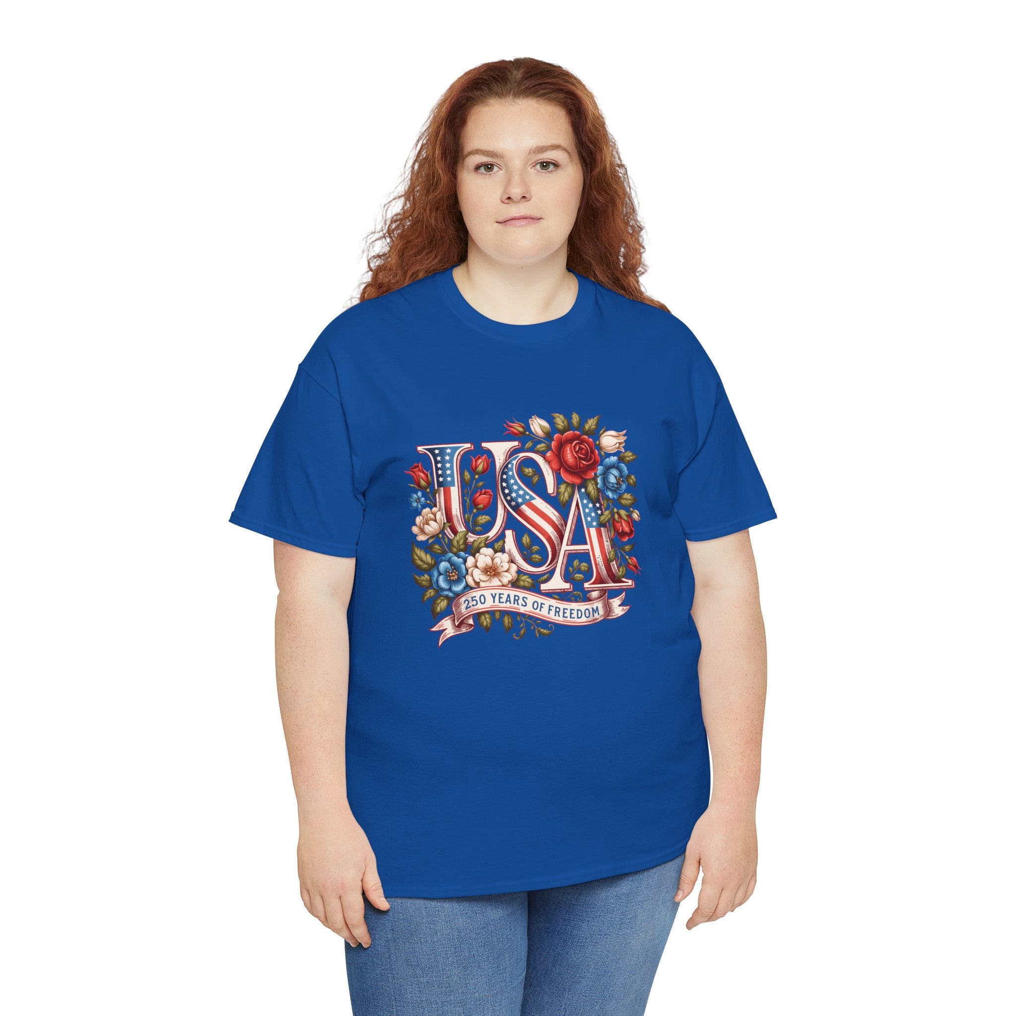 USA Floral 'Land of the Free' T-Shirt
