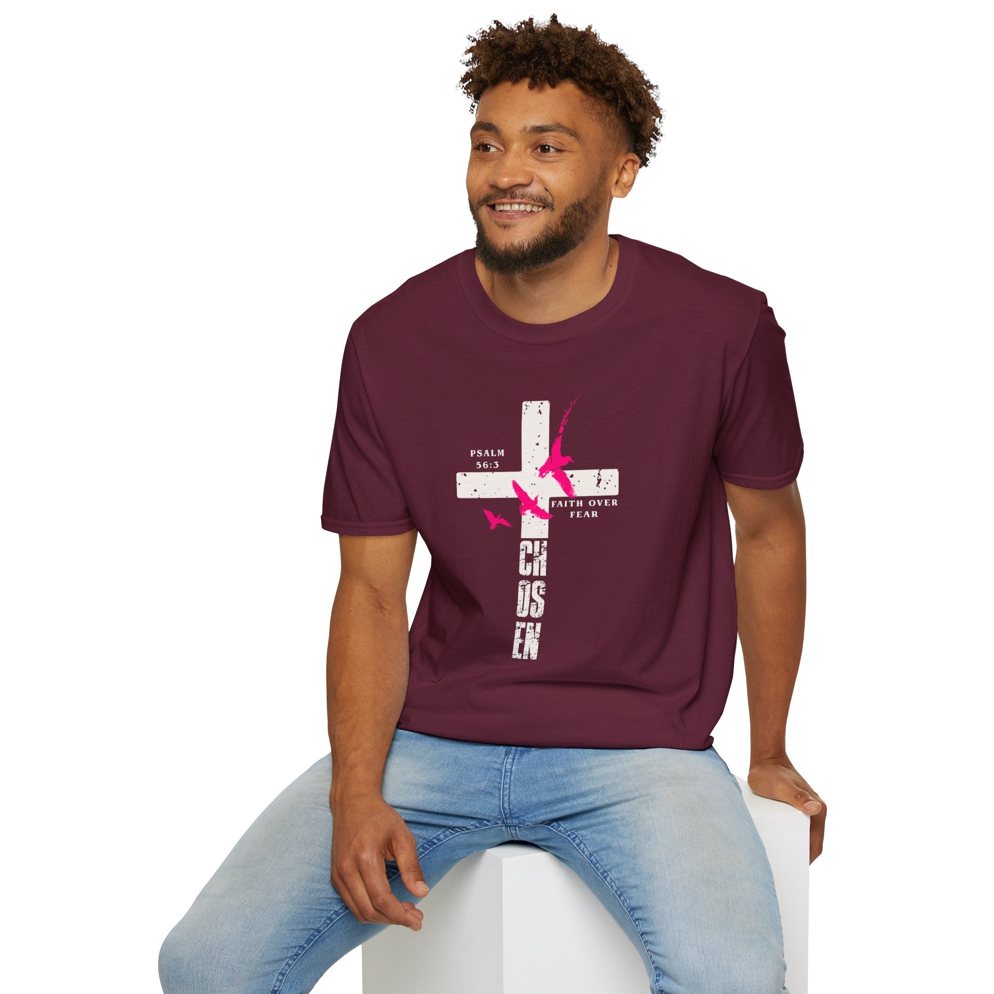 Faith Over Fear Cross T‑Shirt - Psalm 56:3