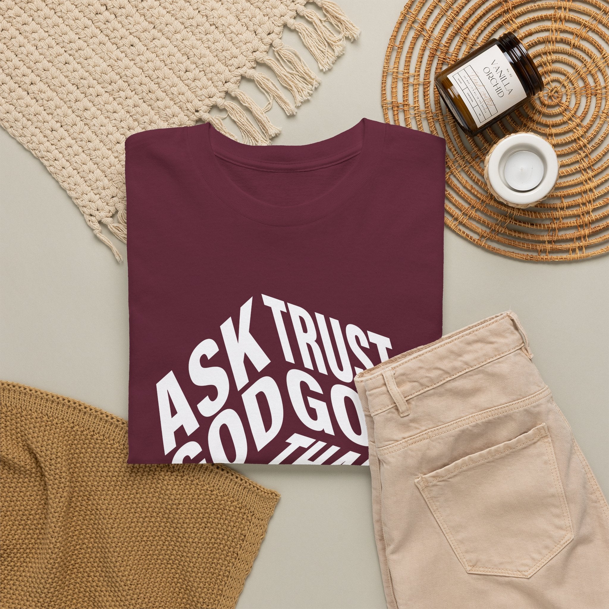 "Ask God, Trust God, Thank God" Unisex Tee