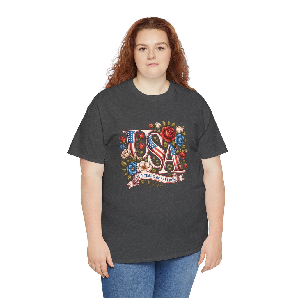 USA Floral 'Land of the Free' T-Shirt