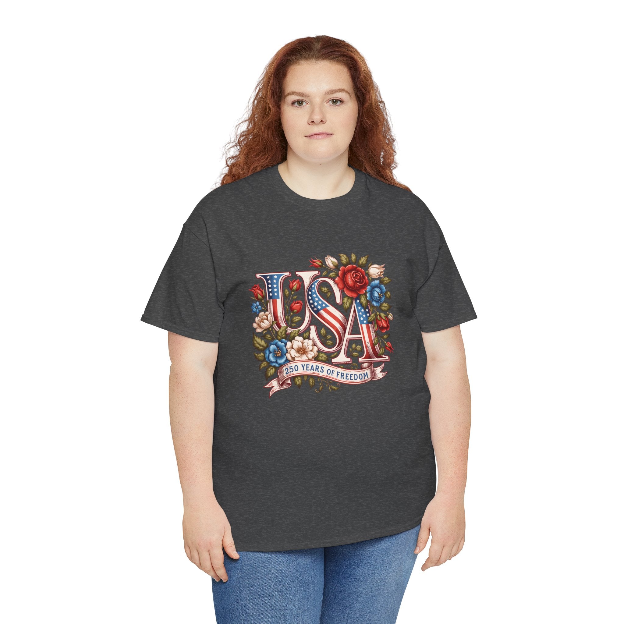 USA Floral 'Land of the Free' T-Shirt