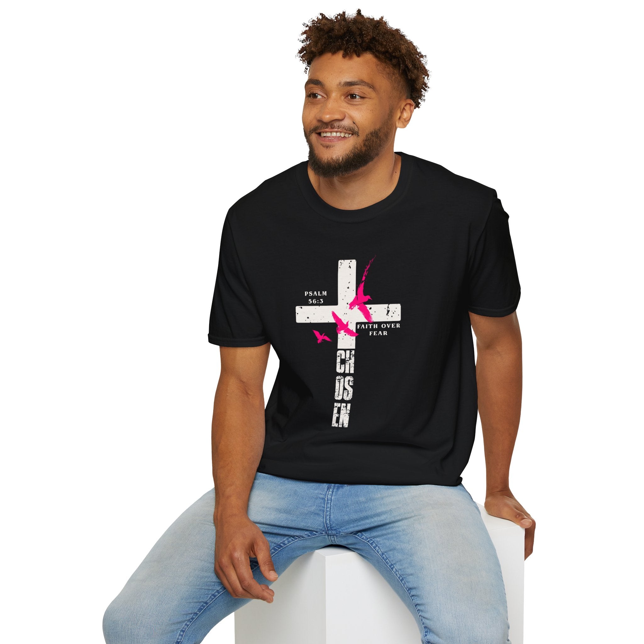 Faith Over Fear Cross T‑Shirt - Psalm 56:3