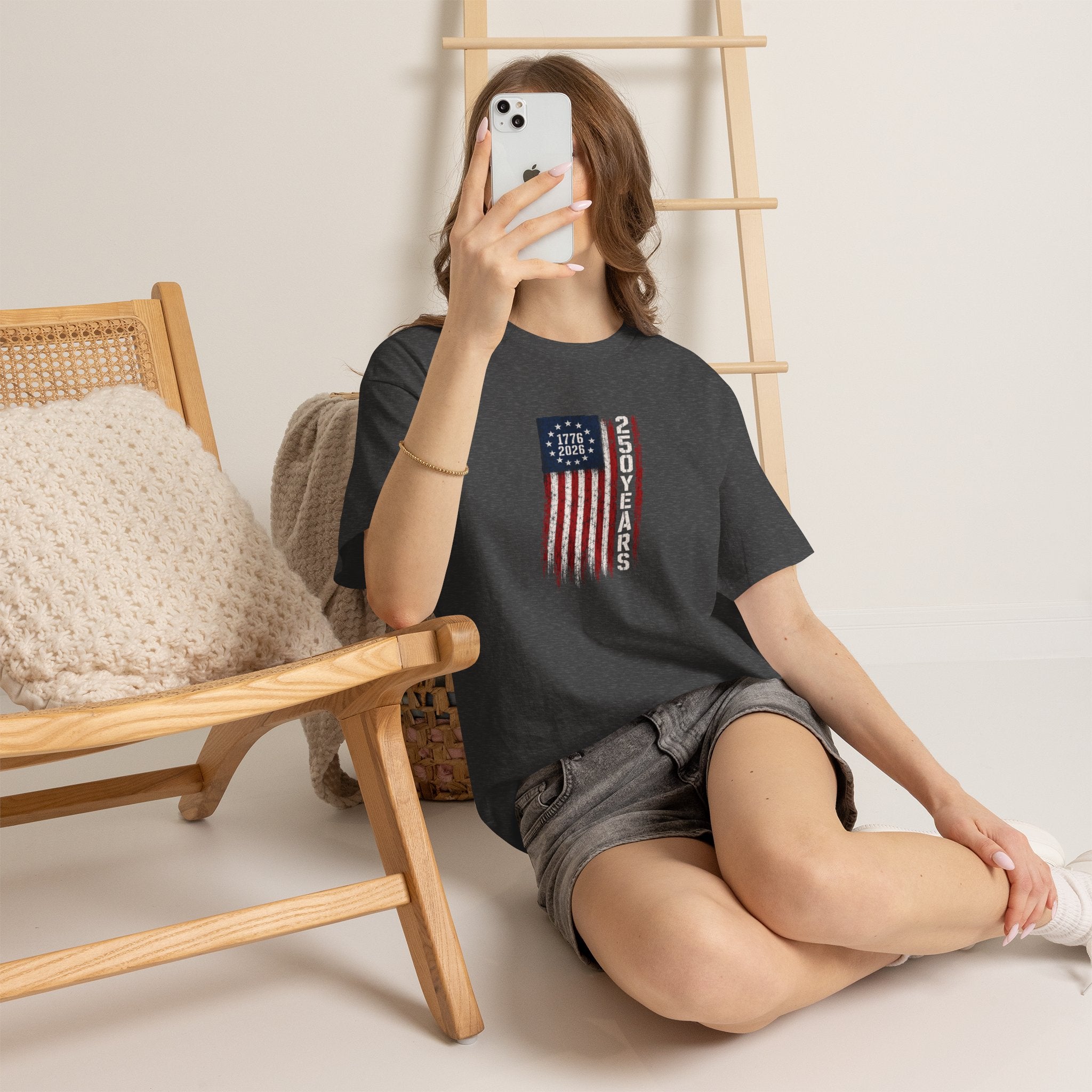 1776–2026 250 Years Flag T-Shirt — American Bicentennial Anniversary Tee