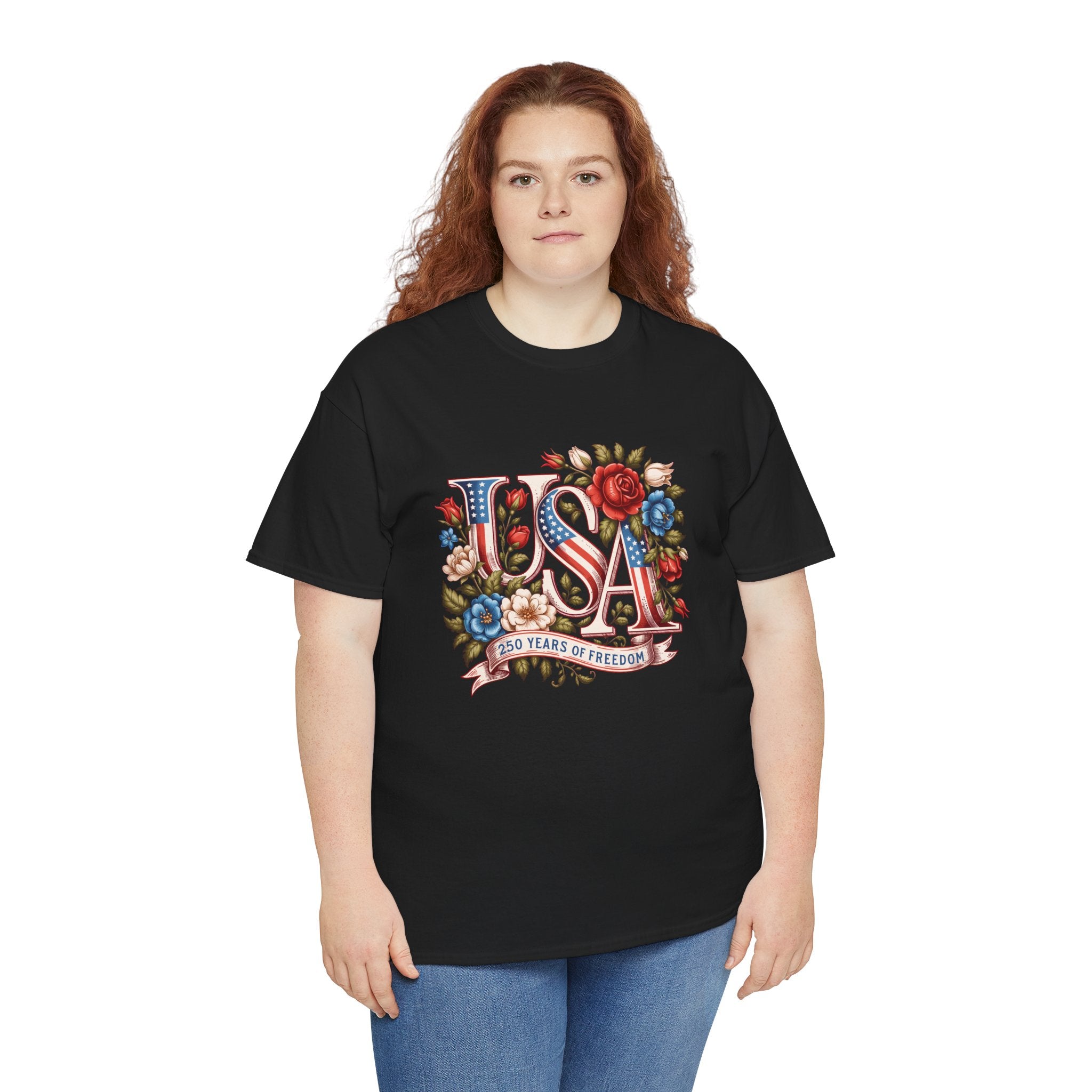 USA Floral 'Land of the Free' T-Shirt