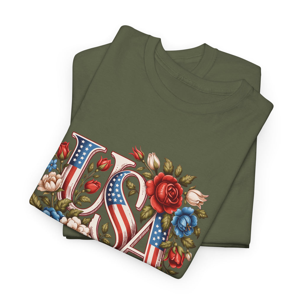 USA Floral 'Land of the Free' T-Shirt