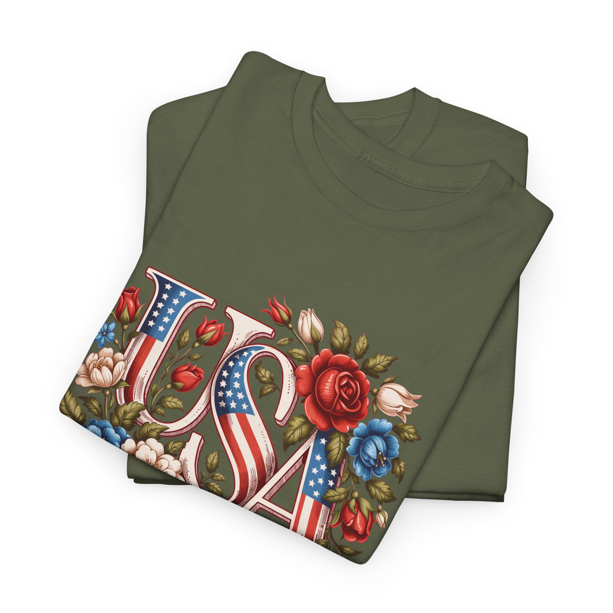 USA Floral 'Land of the Free' T-Shirt
