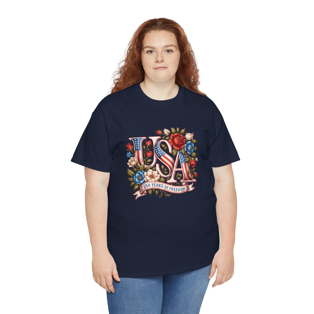 USA Floral 'Land of the Free' T-Shirt