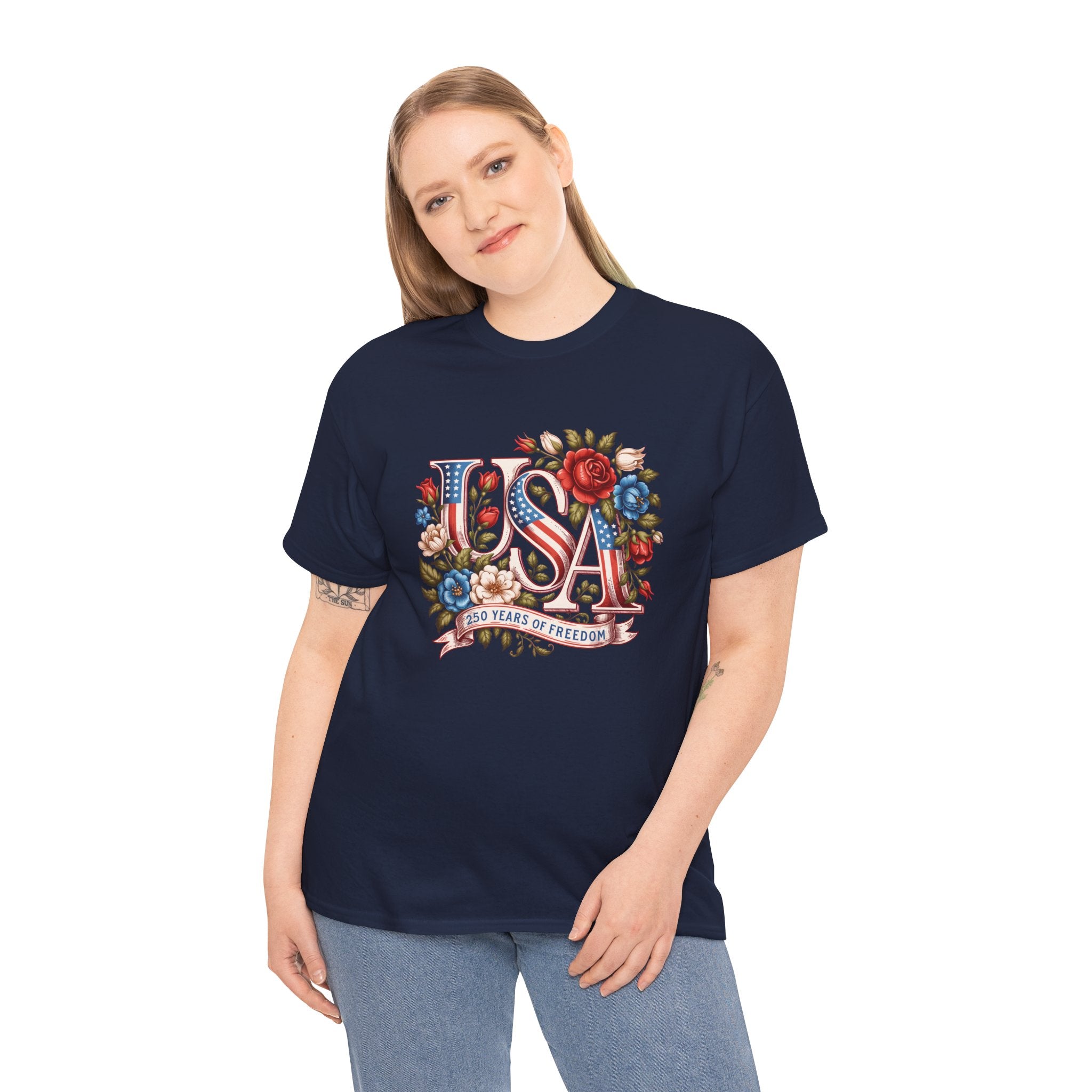 USA Floral 'Land of the Free' T-Shirt