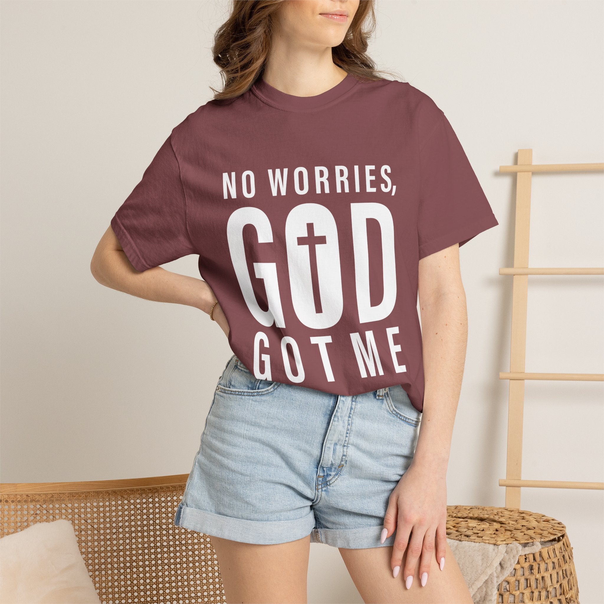 No Worries, God Got Me Unisex Garment-Dyed T-shirt