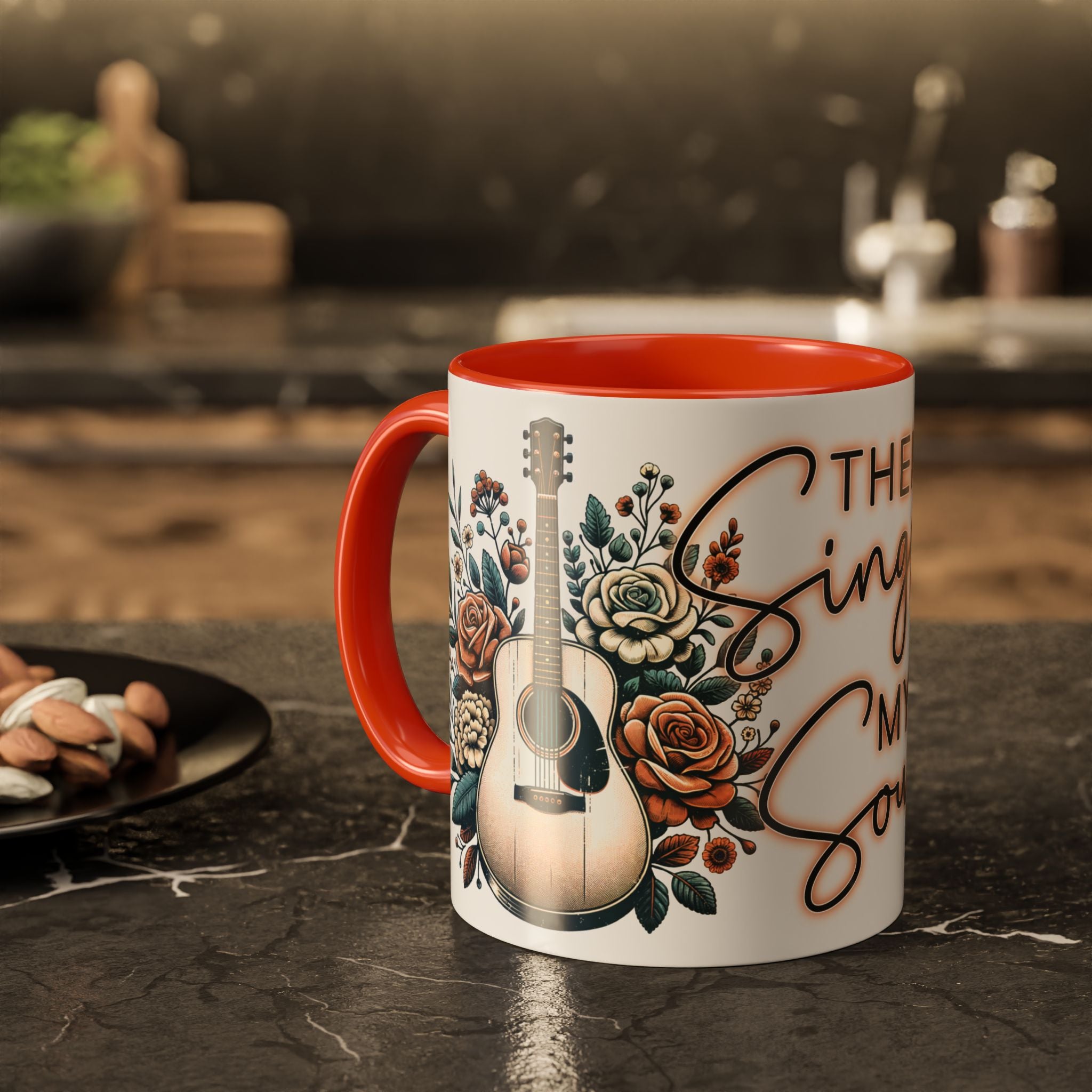 Then Sings My Soul Floral Acoustic Guitar Mug (11oz)