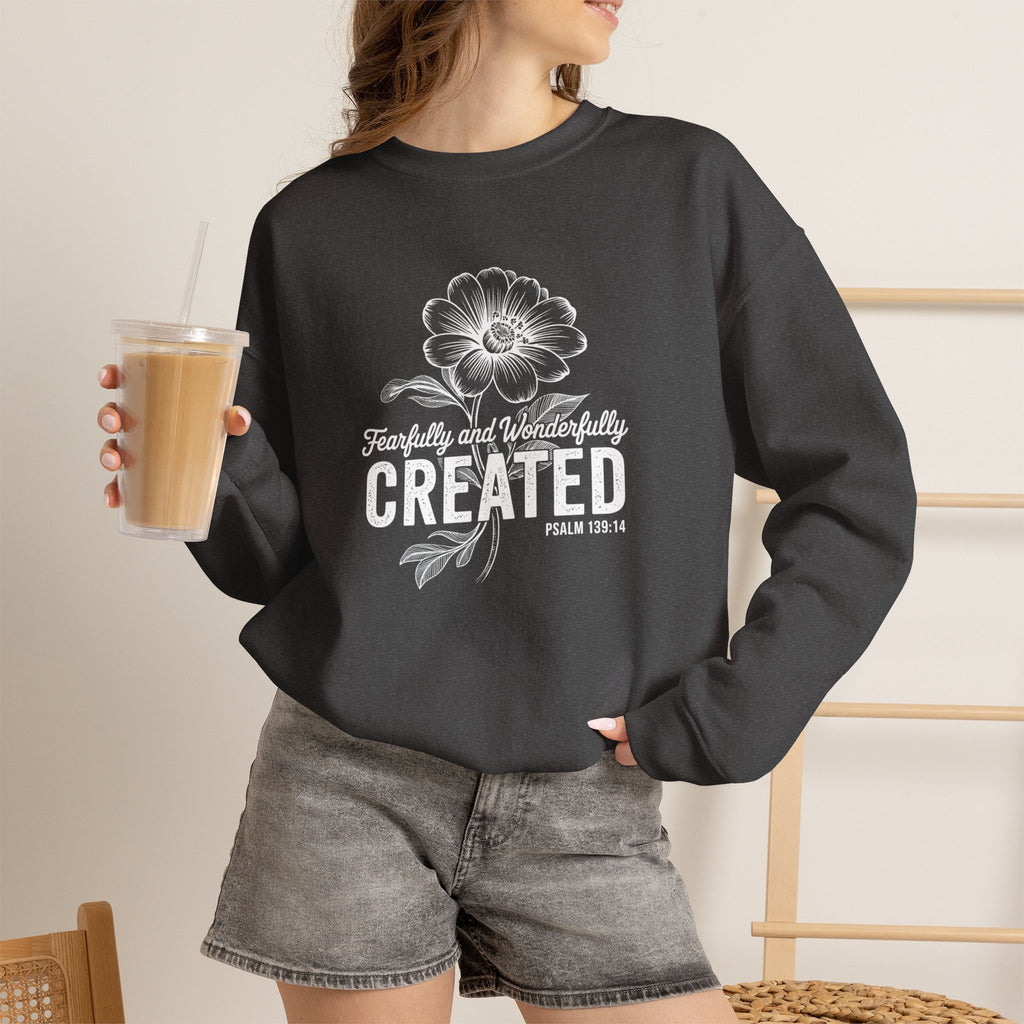 Fearfully and Wonderfully Created Psalm 139:14 Crewneck Sweatshirt