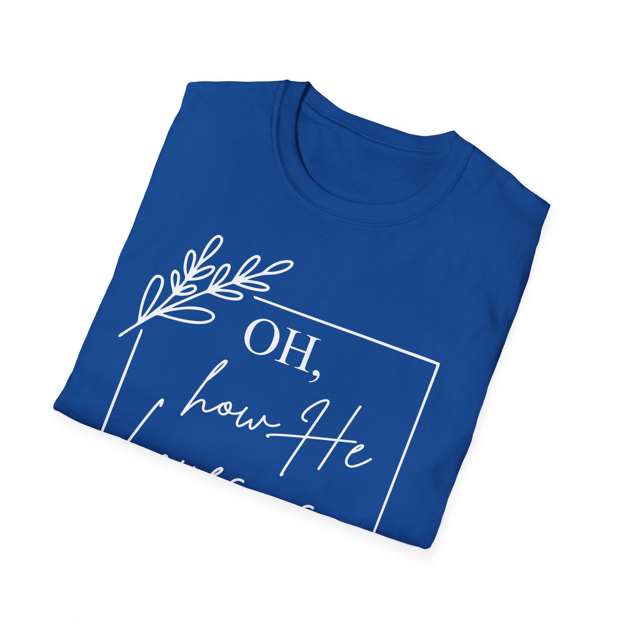 Oh How He Loves Us T-Shirt | 1 John 4:10 | Unisex Softstyle Christian T-shirt