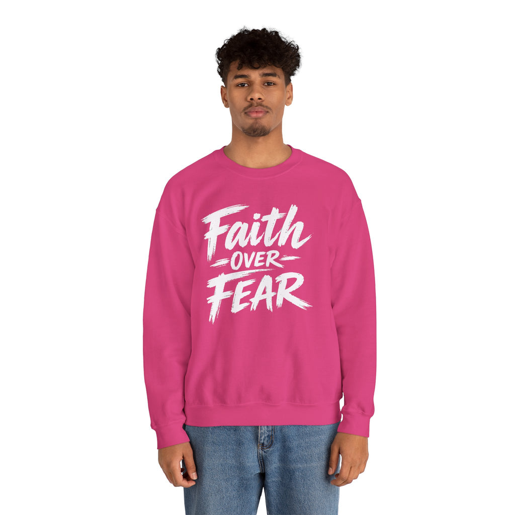 Faith Over Fear Sweatshirt | Inspirational Christian Typography Crewneck | Unisex sweatshirt