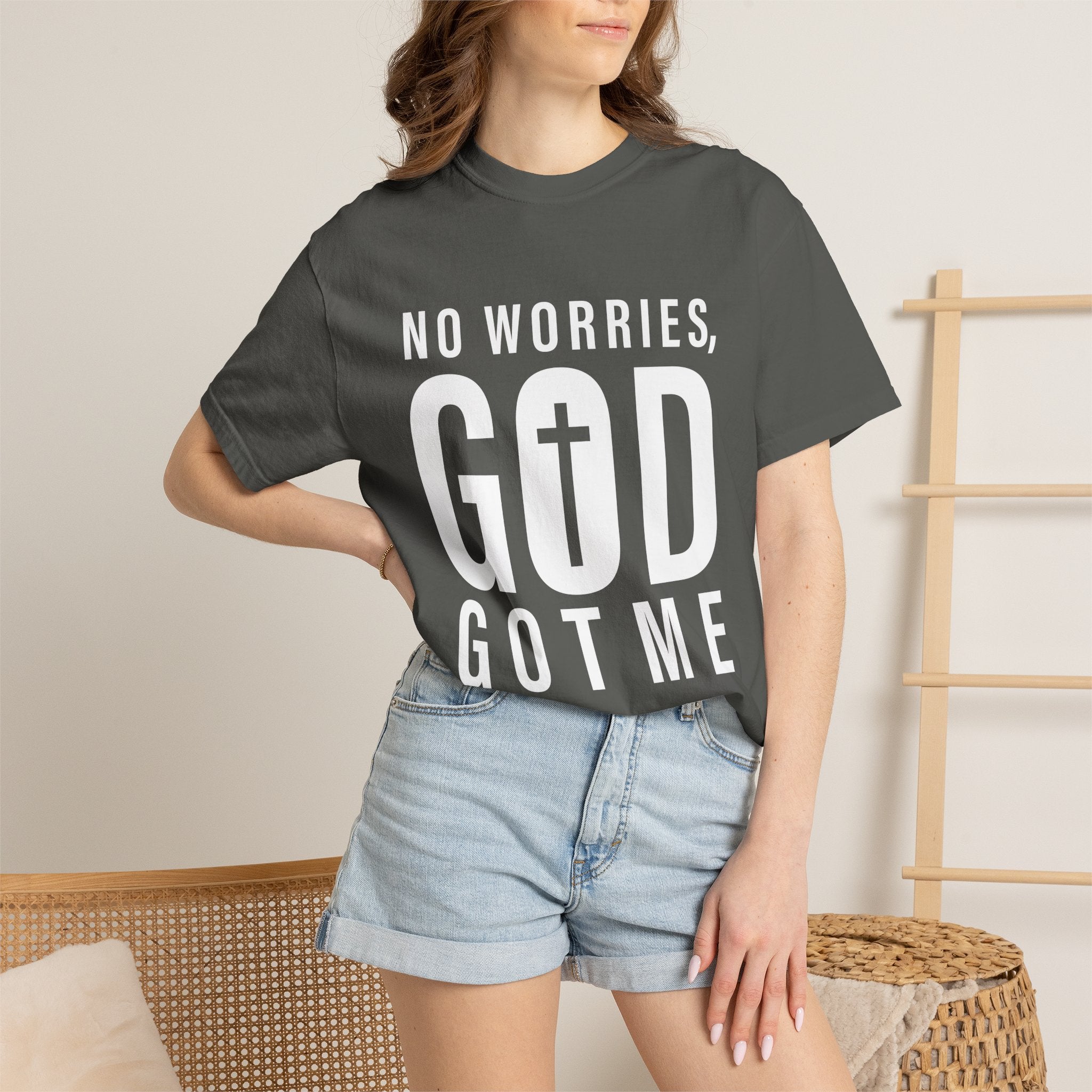 No Worries, God Got Me Unisex Garment-Dyed T-shirt