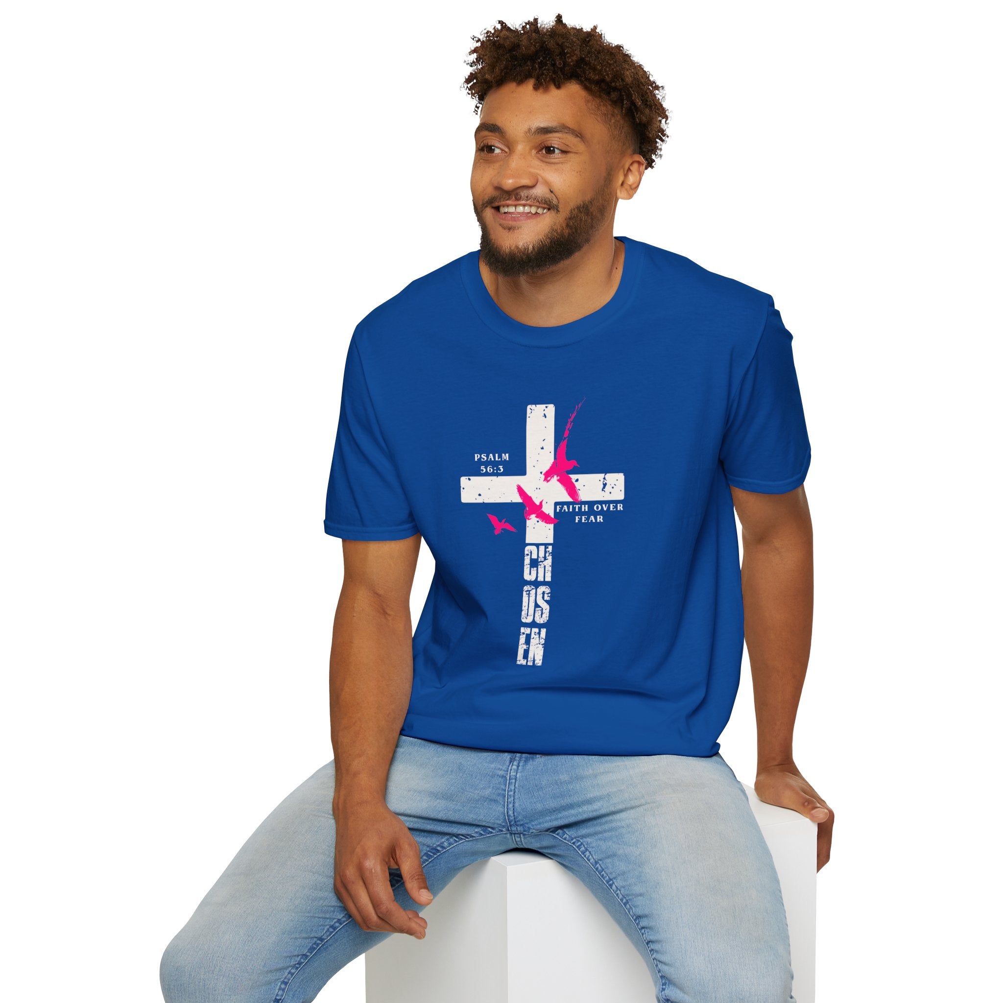 Faith Over Fear Cross T‑Shirt - Psalm 56:3