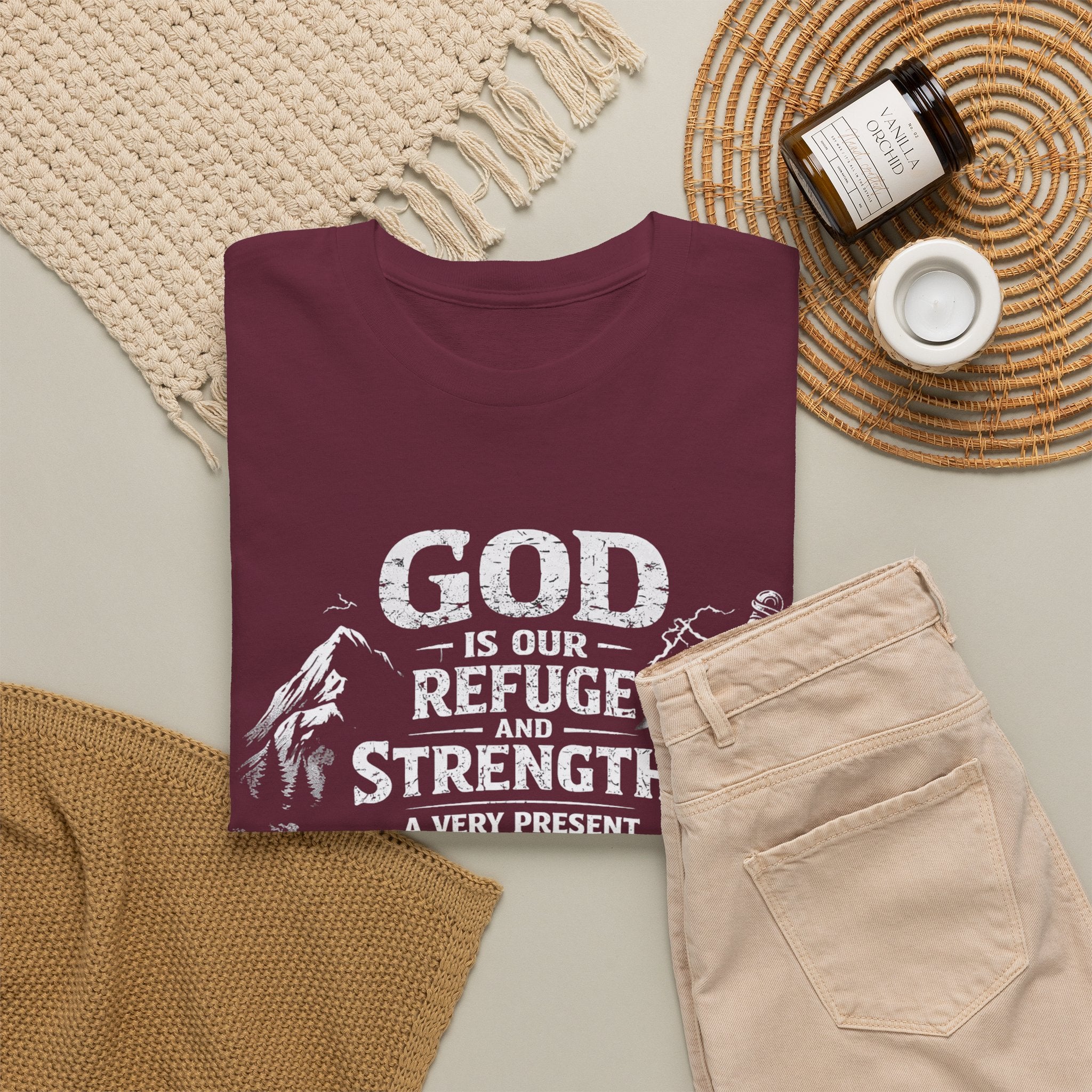 Psalm 46:1 Christian Tee | God Is Our Refuge and Strength Shirt